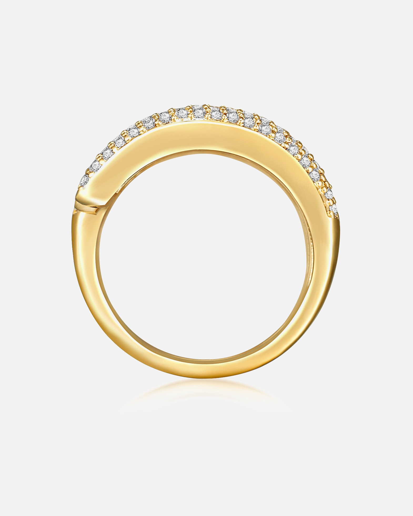 Bague pour Femme Lulu & Jane Bague Laiton Oxyde de zirconium (CZ) en Or jaune 58