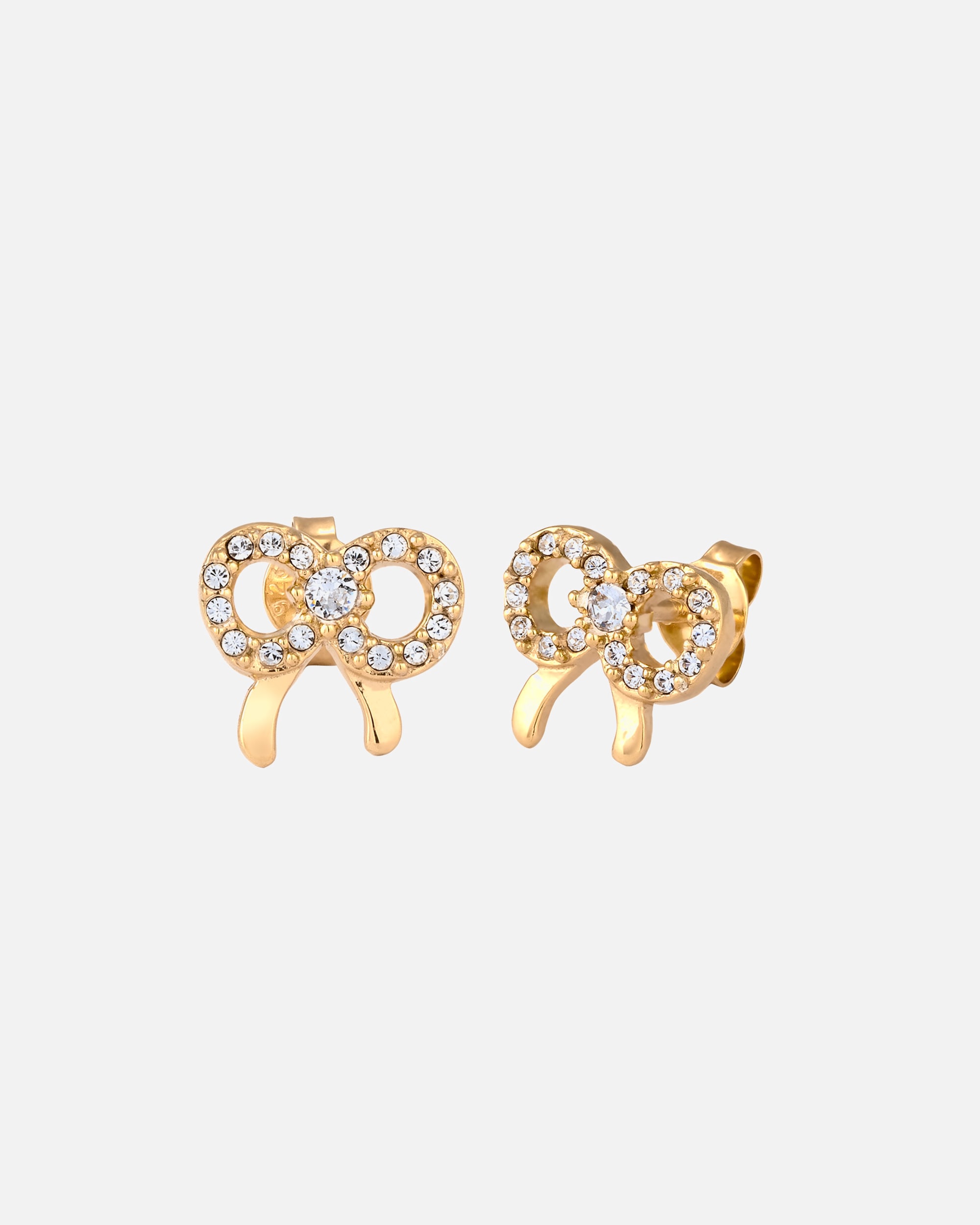 Boucles d'oreilles pour Femme Elli Clous d'oreille Ruban Cristaux Verre Blanc 925 Sterling Silver Gold-plated goldfarben