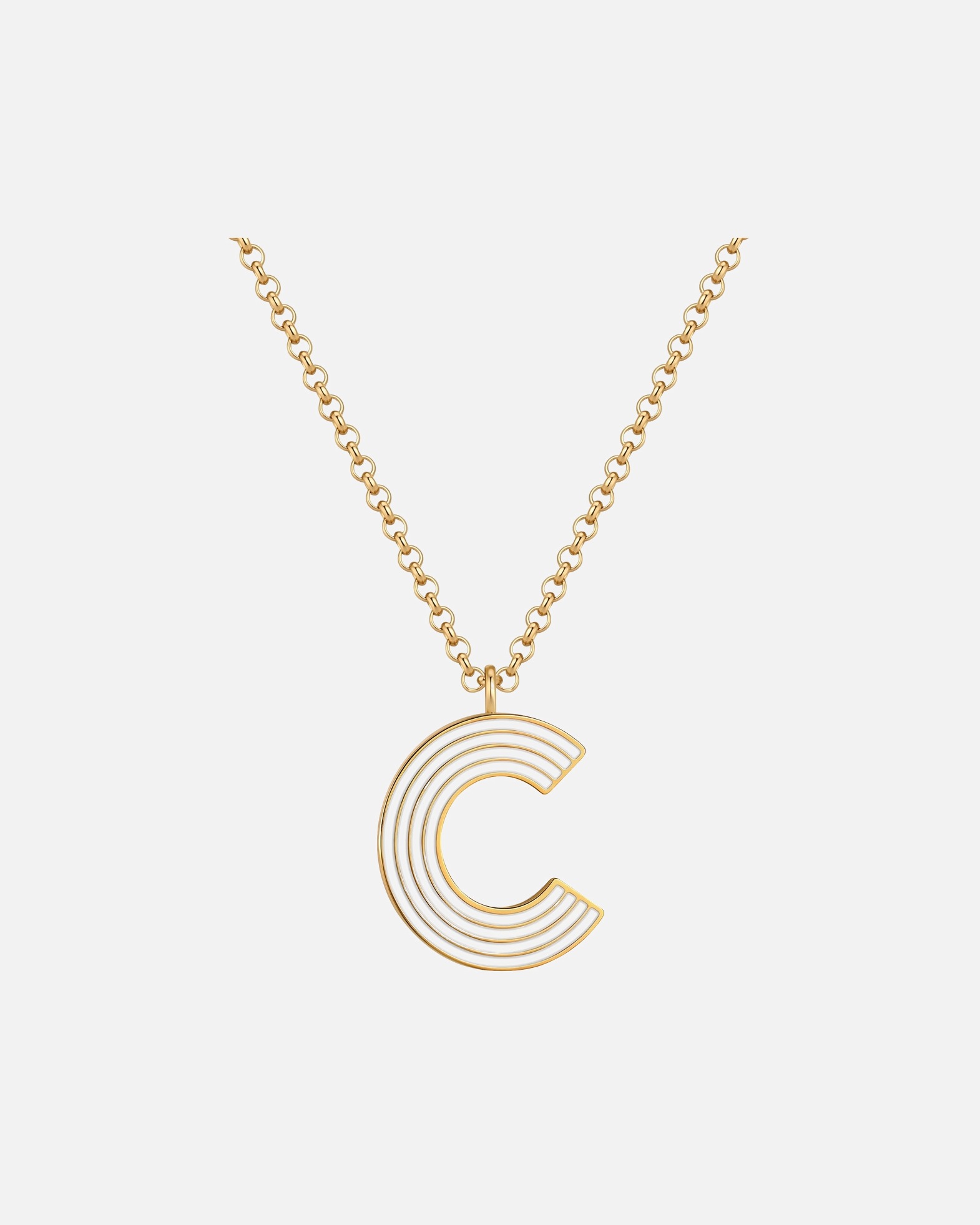 Collier pour Femme Glanzstücke München Collier Lettre C en Acier Inoxydable en Doré 40,0 cm Basiskette + 5,0 cm Verlängerung