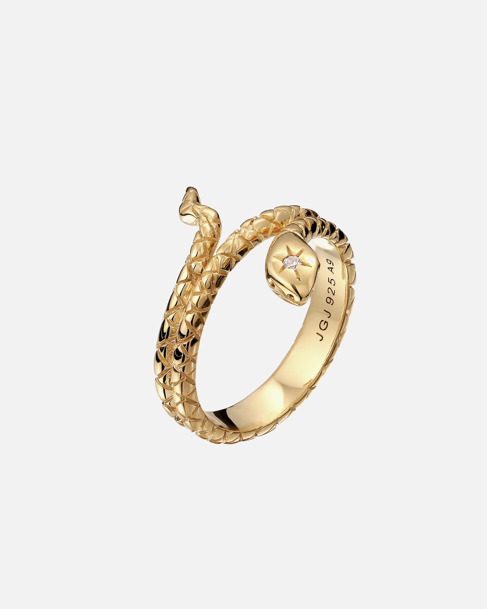 Bague pour Femme Elli Schlange Wickelring Zirkonia 925 Silber vergoldet 52