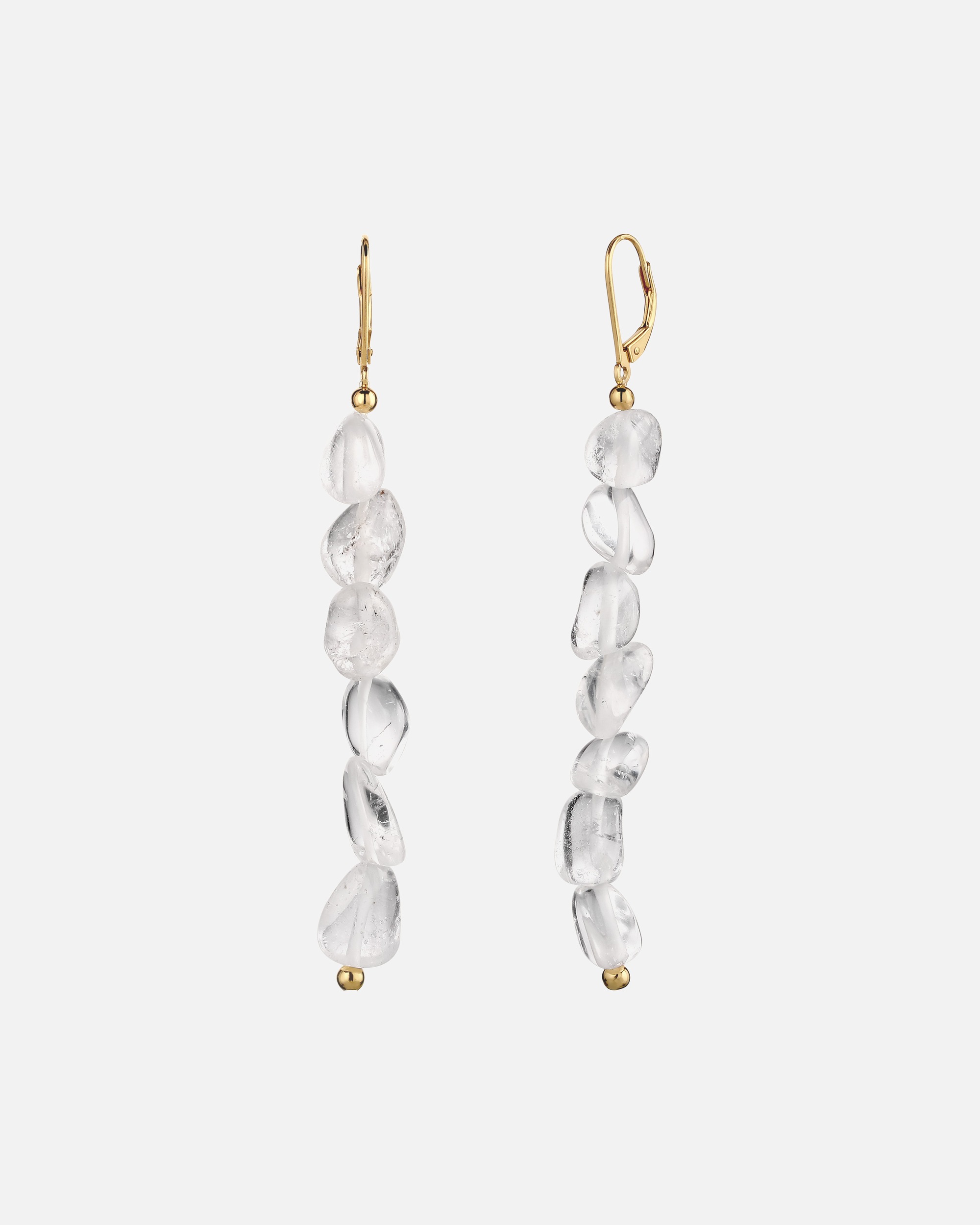 Boucles d'oreilles pour Femme Elli Boucles d'oreilles longues Cristal de roche Transparent 925 Sterling Silver goldfarben