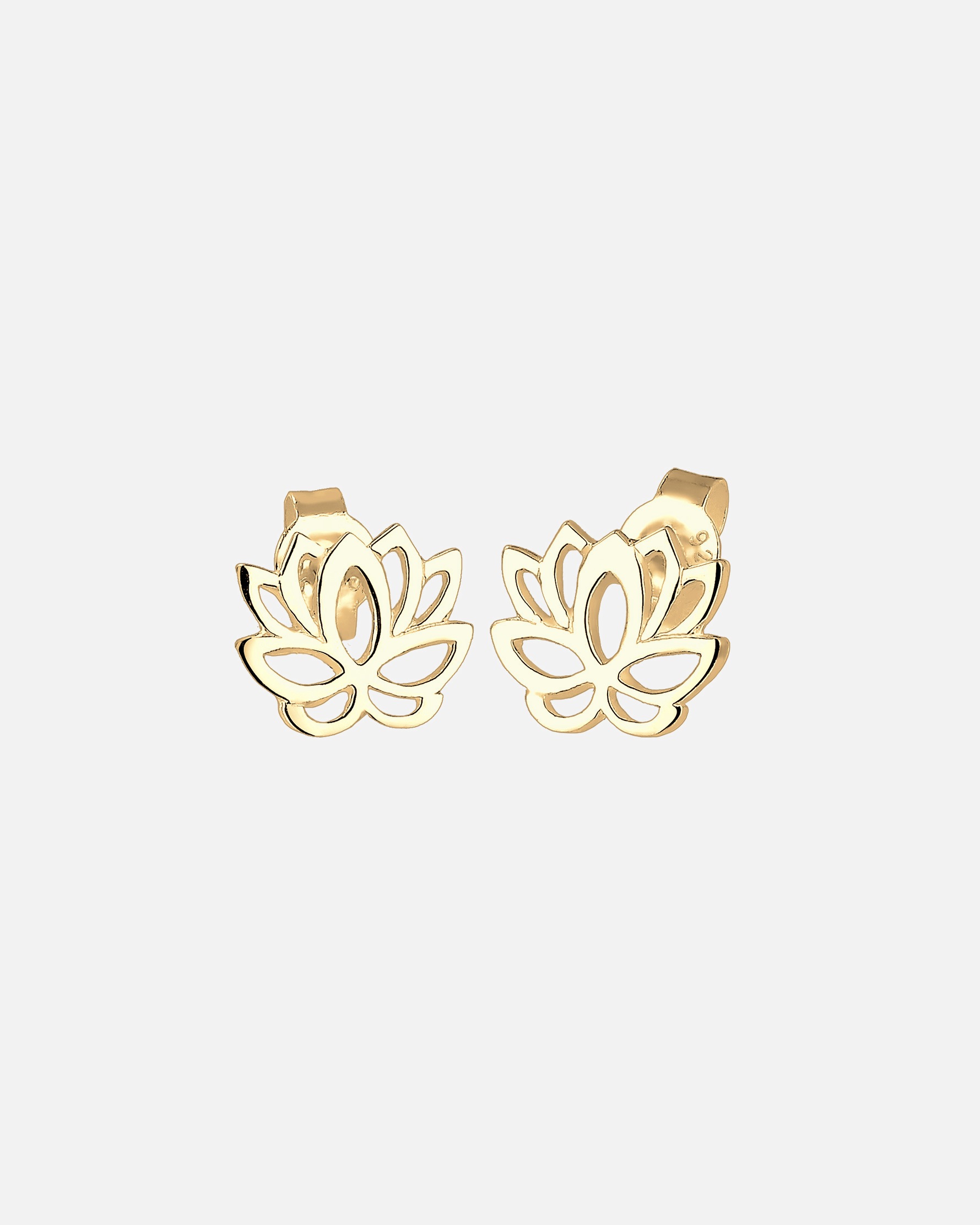 Boucles d'oreilles pour Femme Elli Femmes Clous d'oreilles Fleur de Lotus en Argent Sterling 925 goldfarben