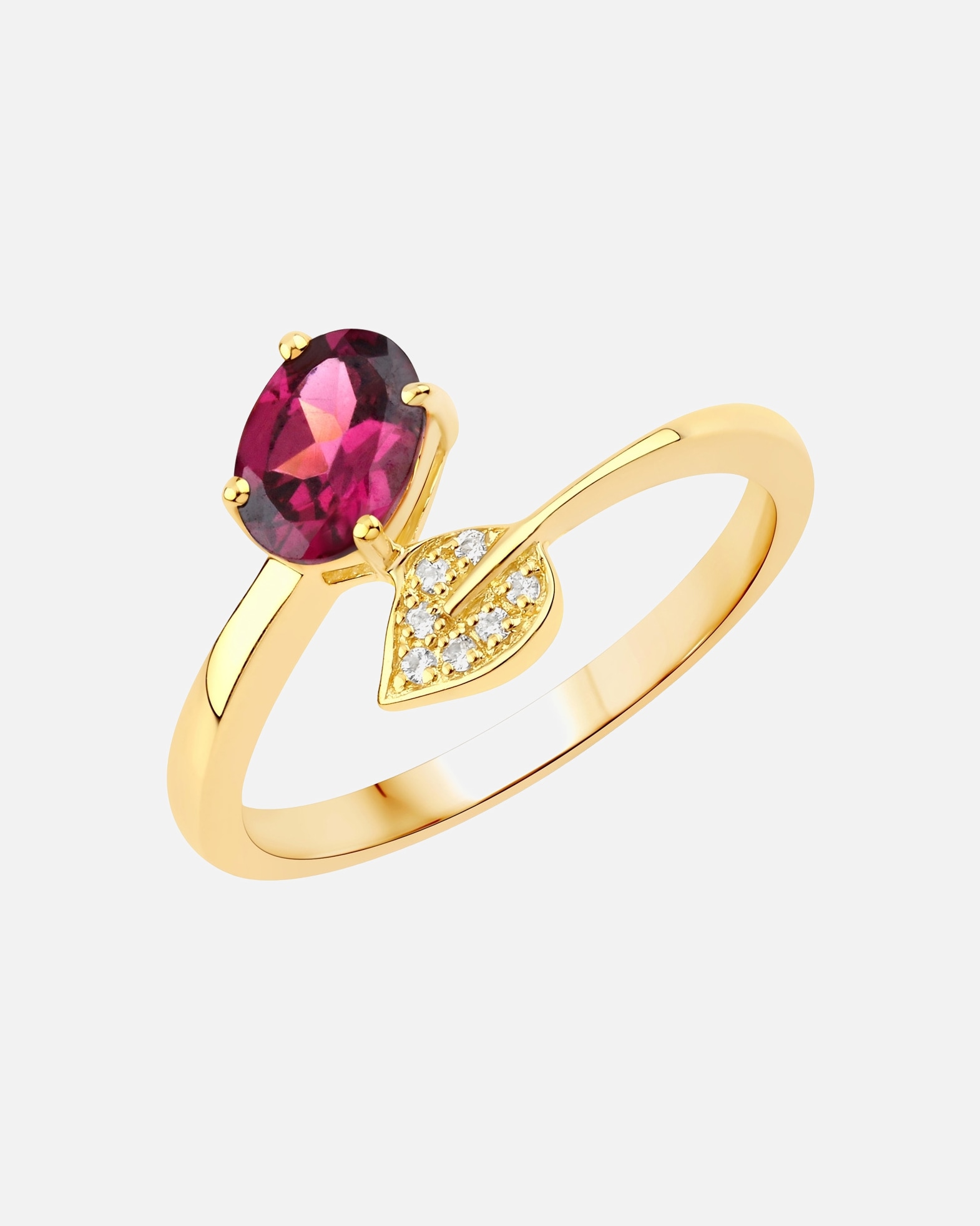 Bague pour Femme Rafaela Donata Bague Argent sterling Rhodolite en Or jaune 54