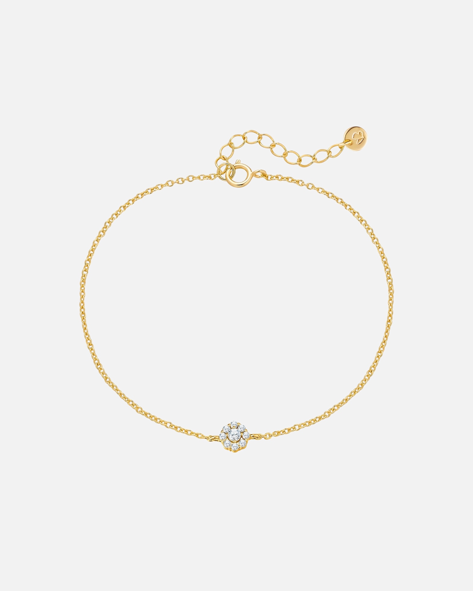 Bracelet pour Femme Glanzstücke München Bracelet en Argent sterling en Or jaune Longueur de base 17,0 + rallonge 3,0 cm
