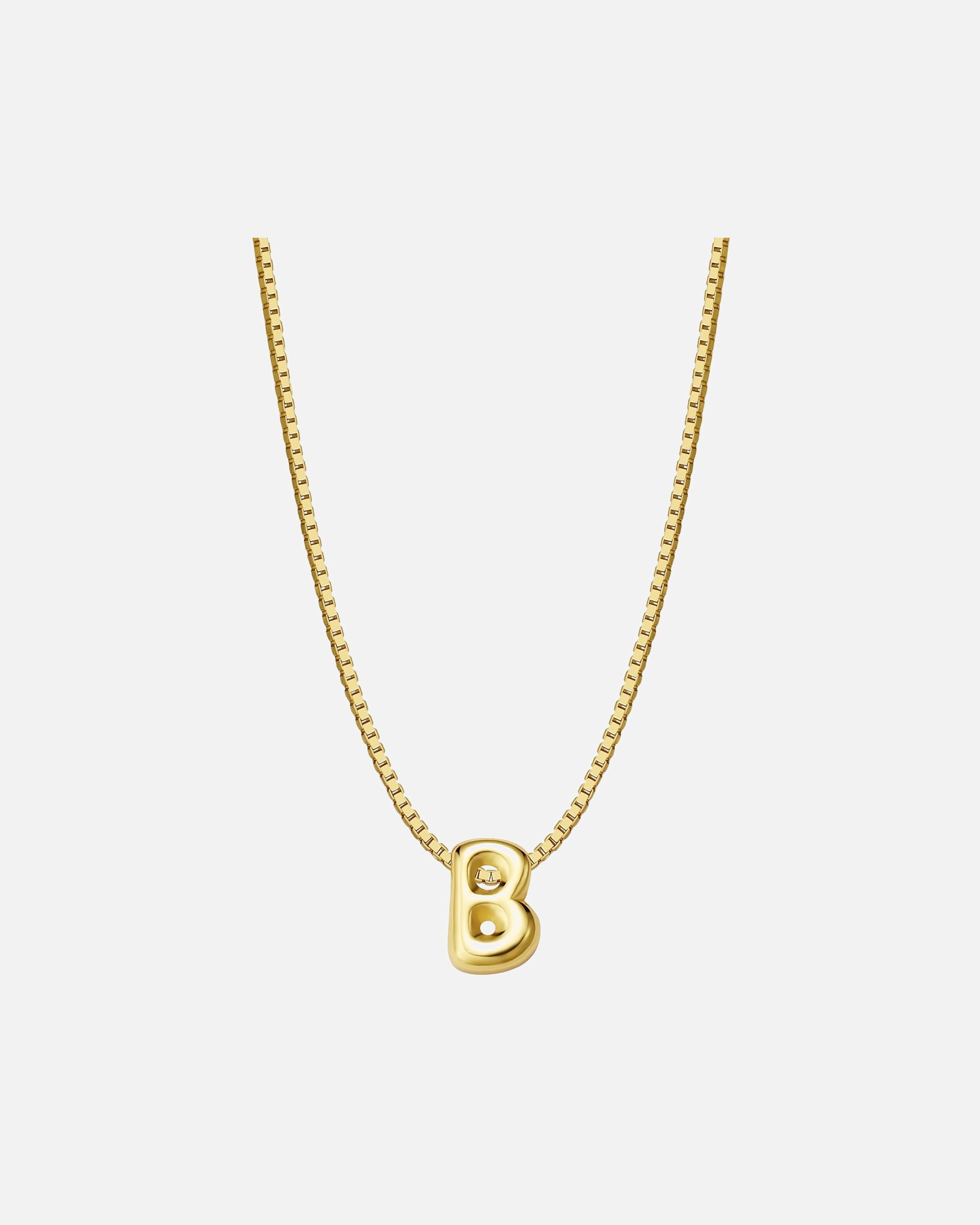 Collier pour Femme Glanzstücke München Collier Lettre B en Argent Sterling en or jaune 40,0 cm Basiskette + 5,0 cm Verlängerung