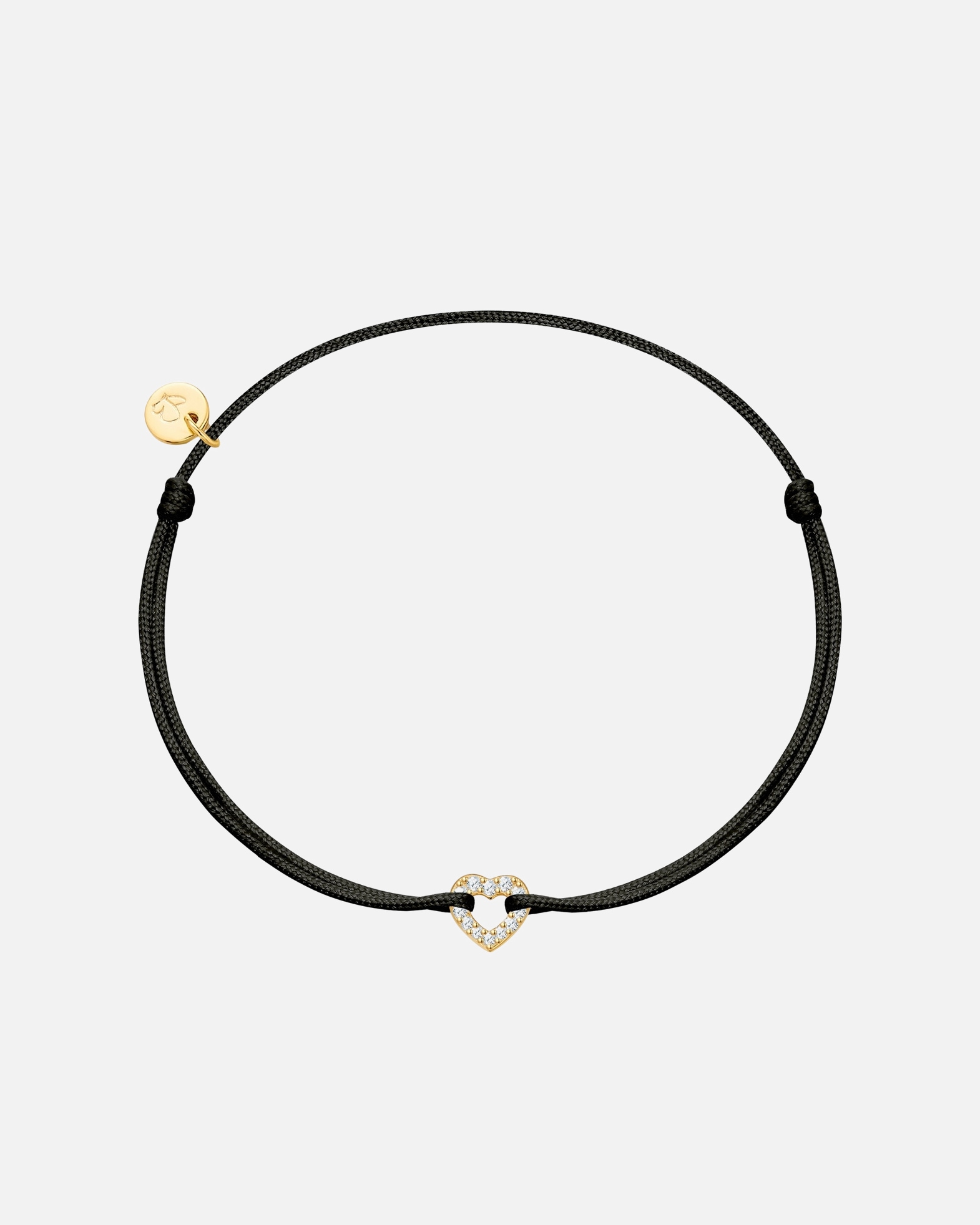 Bracelet pour Femme Glanzstücke München Bracelet Cœur en Argent Sterling en or jaune avec zirconium Réglable 15,0 - 22,0 cm