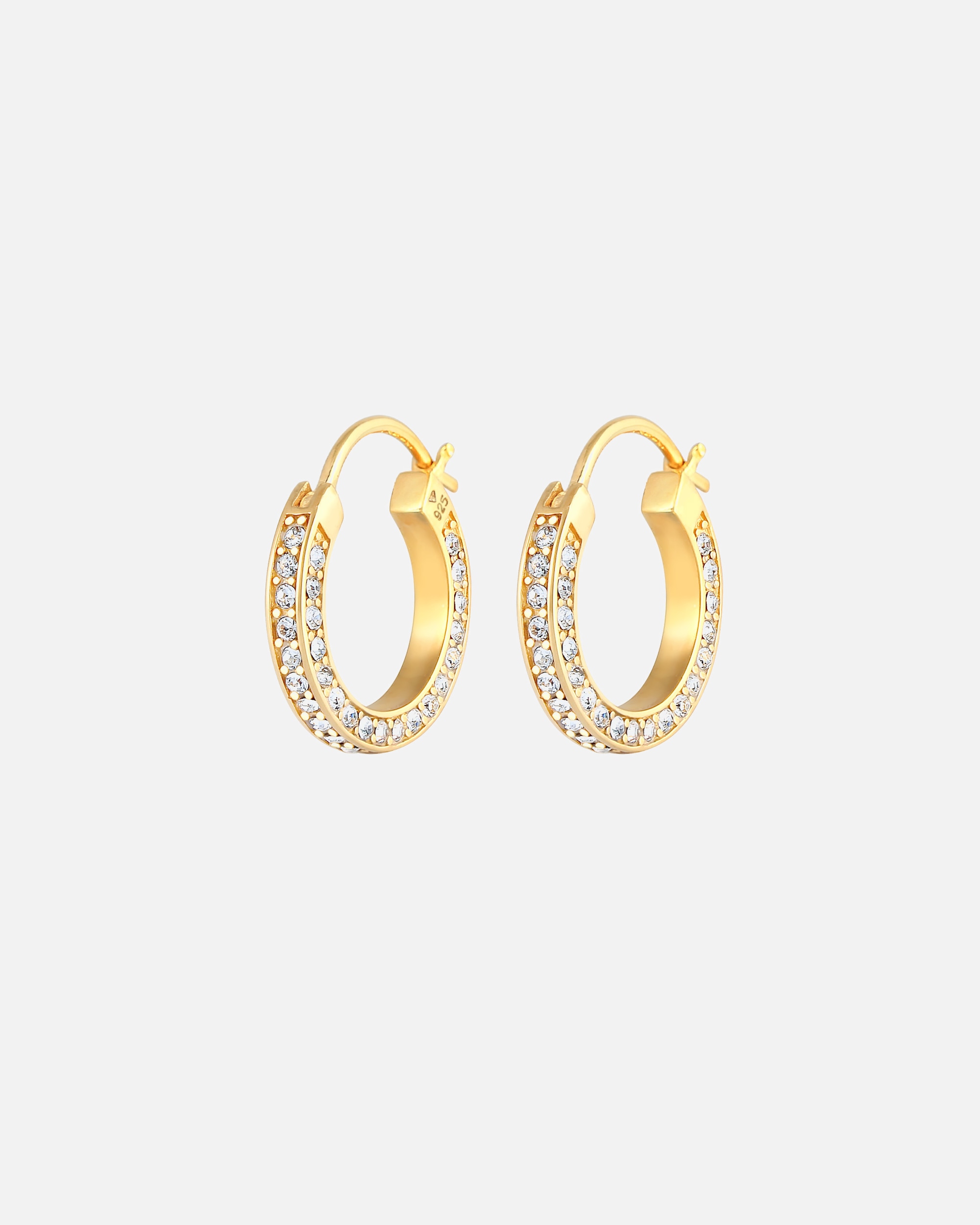 Créoles pour Femme Elli PREMIUM Femmes Créoles Classique avec cristaux en argent sterling 925 goldfarben