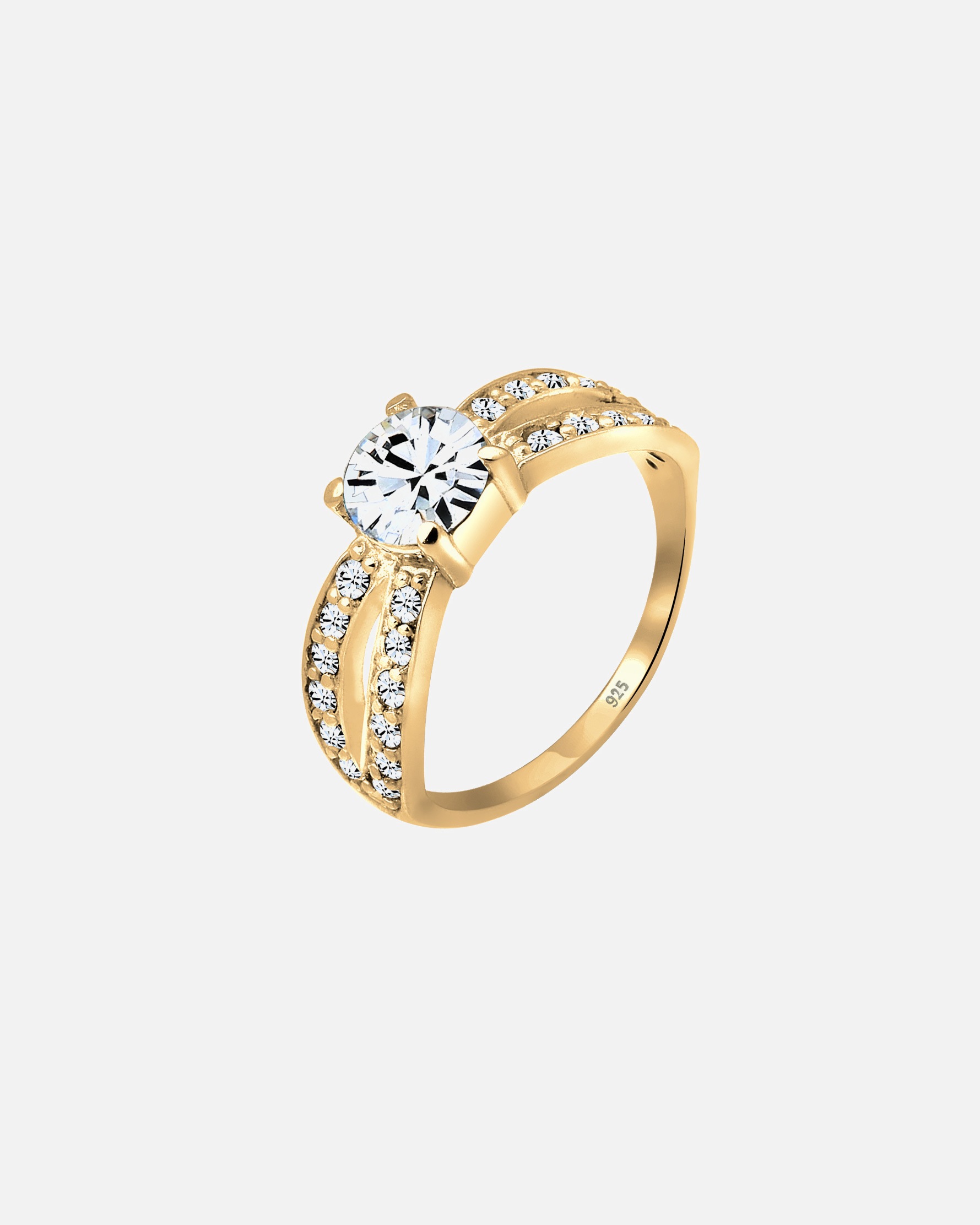 Bague pour Femme Elli Solitaire Glamoureux Cristal 925 Argent 52