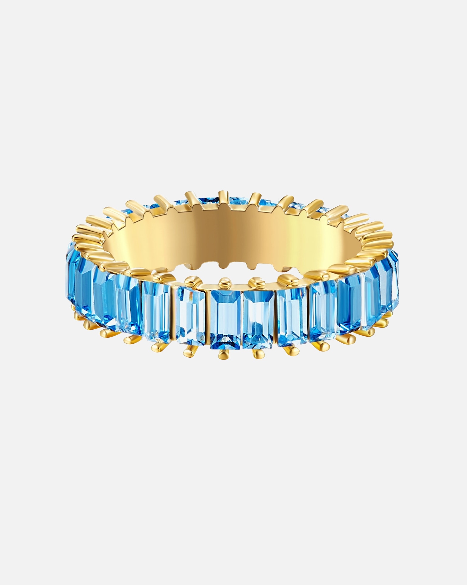 Bague pour Femme Yokoamii Bague tendance Métal Verre Cristal en Or jaune 56