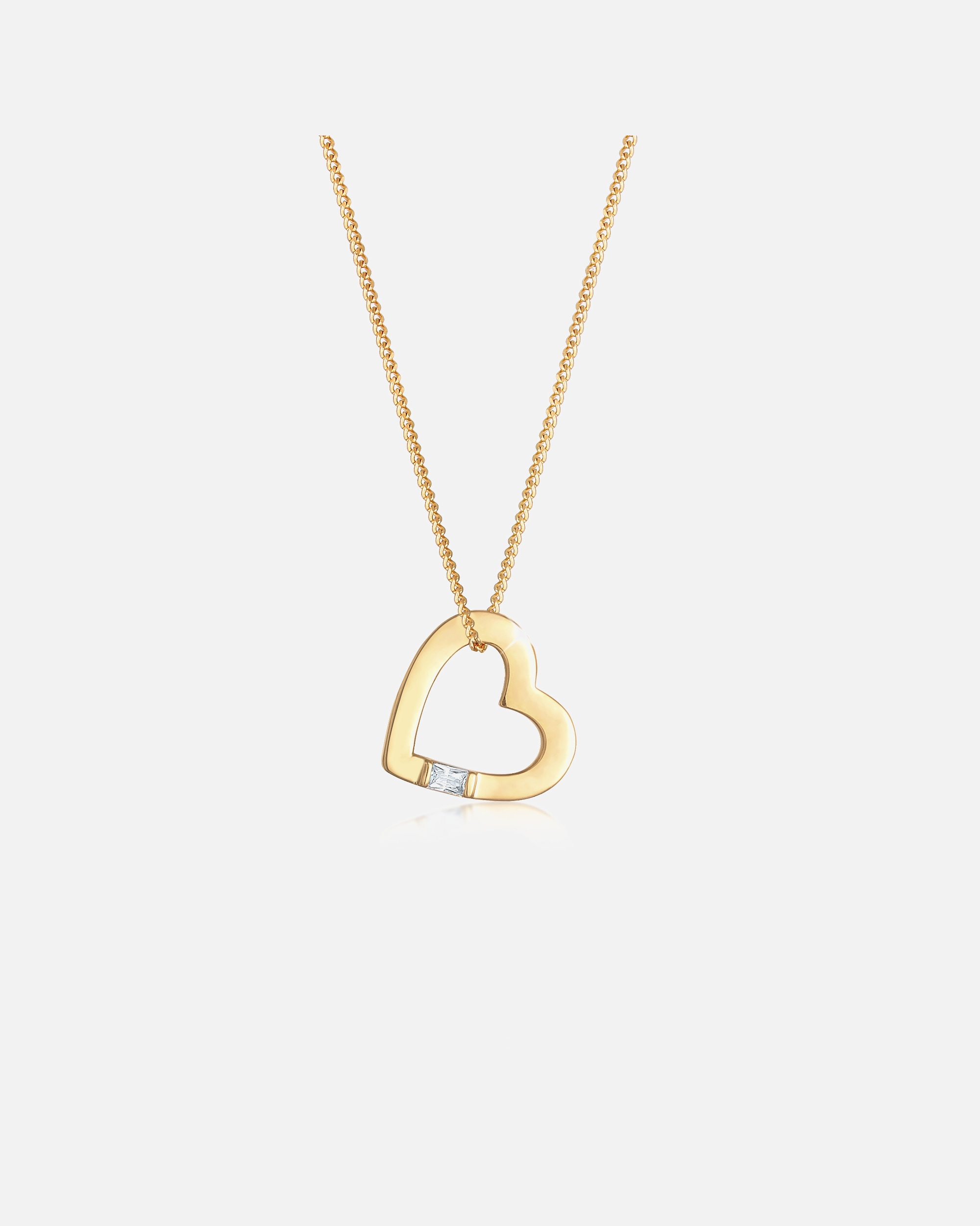 Collier pour Femme Elli Coeur Pendentif Amour avec des Cristaux de Zircone Collier Femme - (925/1000) Argent goldfarben