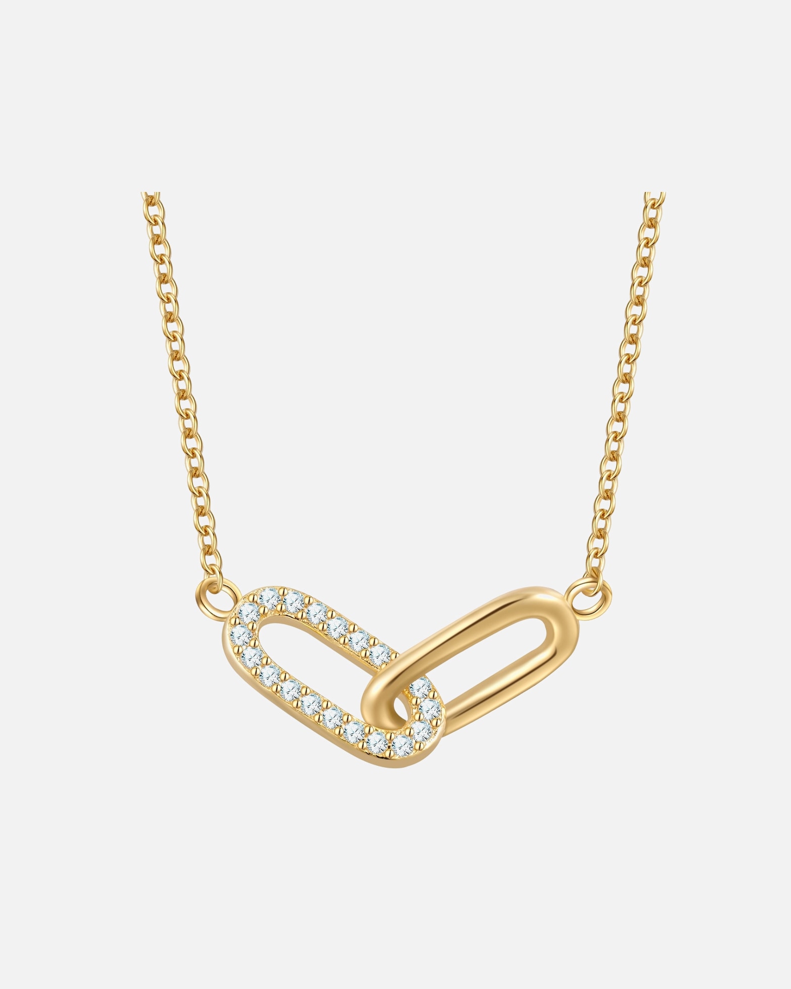 Collier pour Femme Glanzstücke München Collier en Argent Sterling en or jaune avec Zirconium 40,0 cm Basiskette + 5,0 cm Verlängerung
