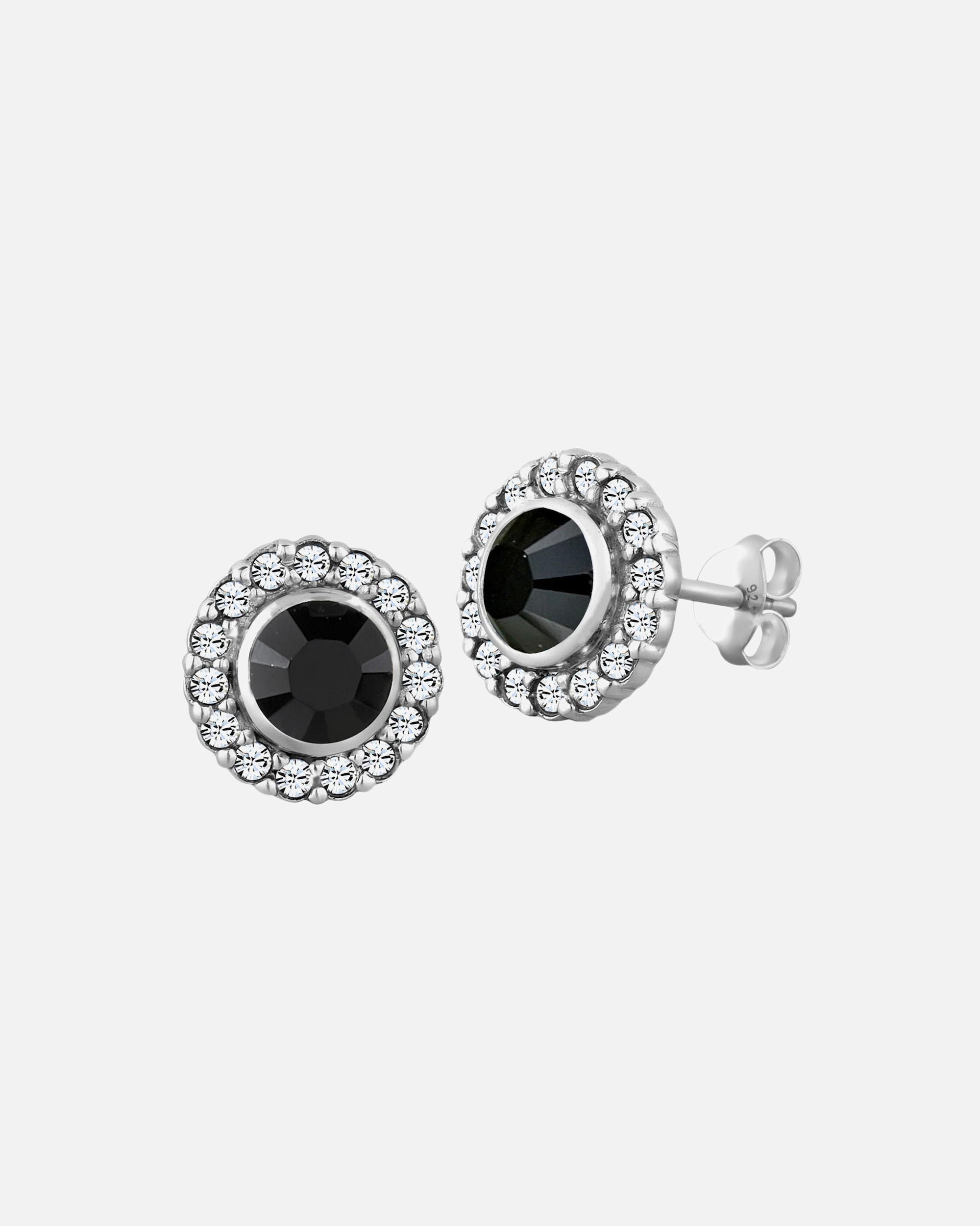 Boucles d'oreilles pour Femme Elli Femmes clous d'oreilles Royal avec cristaux blancs en argent sterling 925 Noir