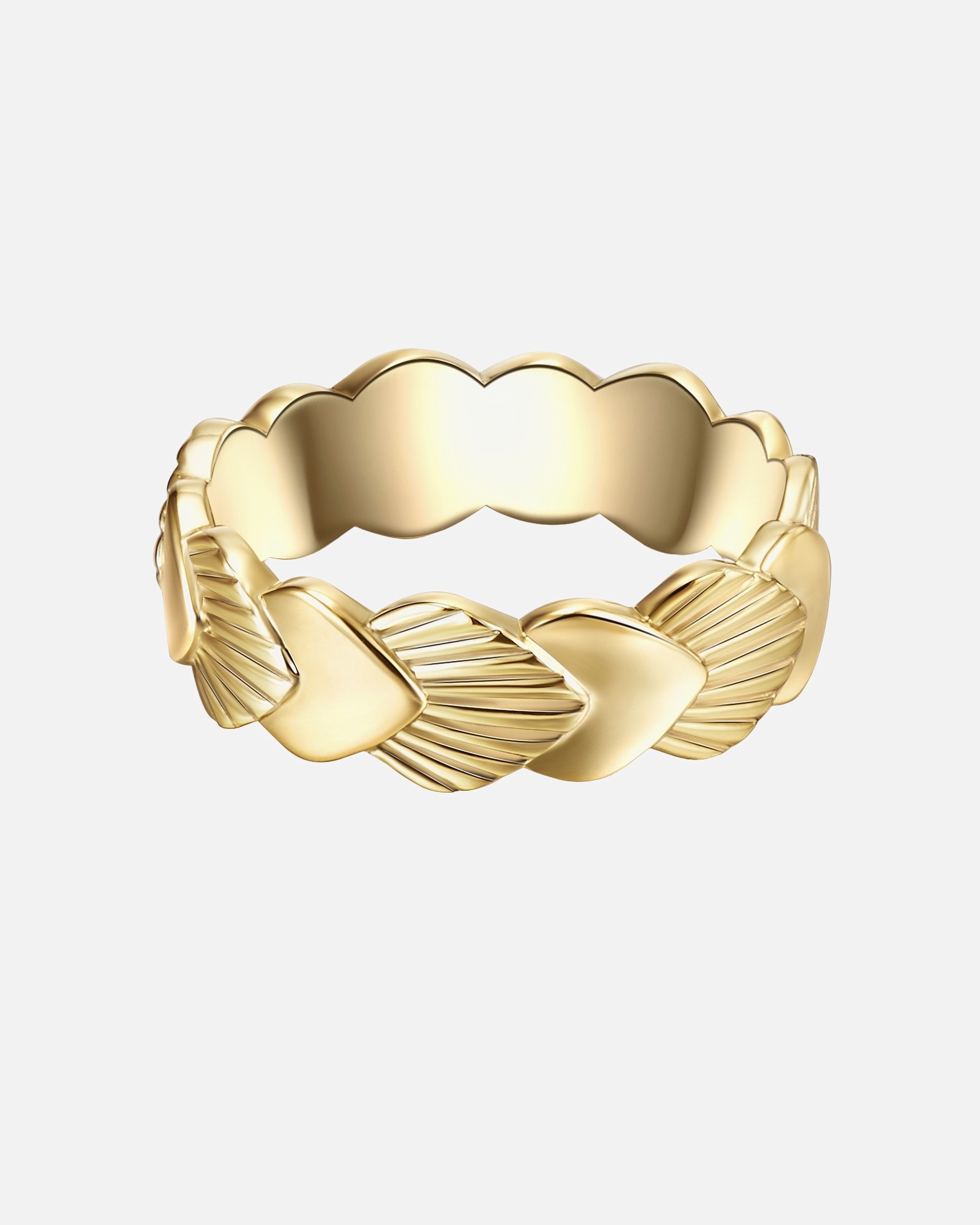 Bague pour Femme Lulu & Jane Bague Coquillage en Laiton en Or jaune 56