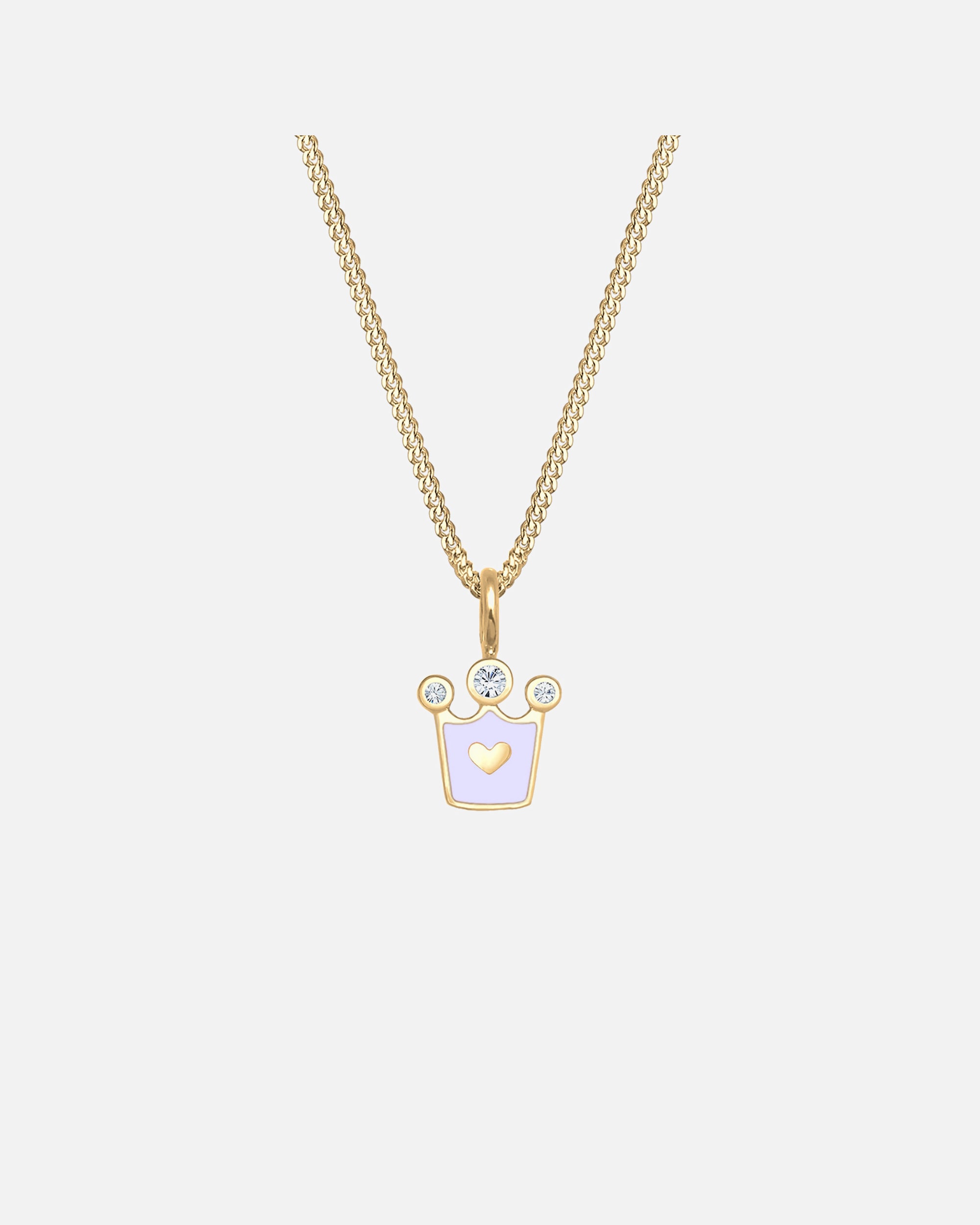 Collier pour Femme Elli Femmes Enfants Couronne de cœur avec cristaux en argent sterling 925 goldfarben