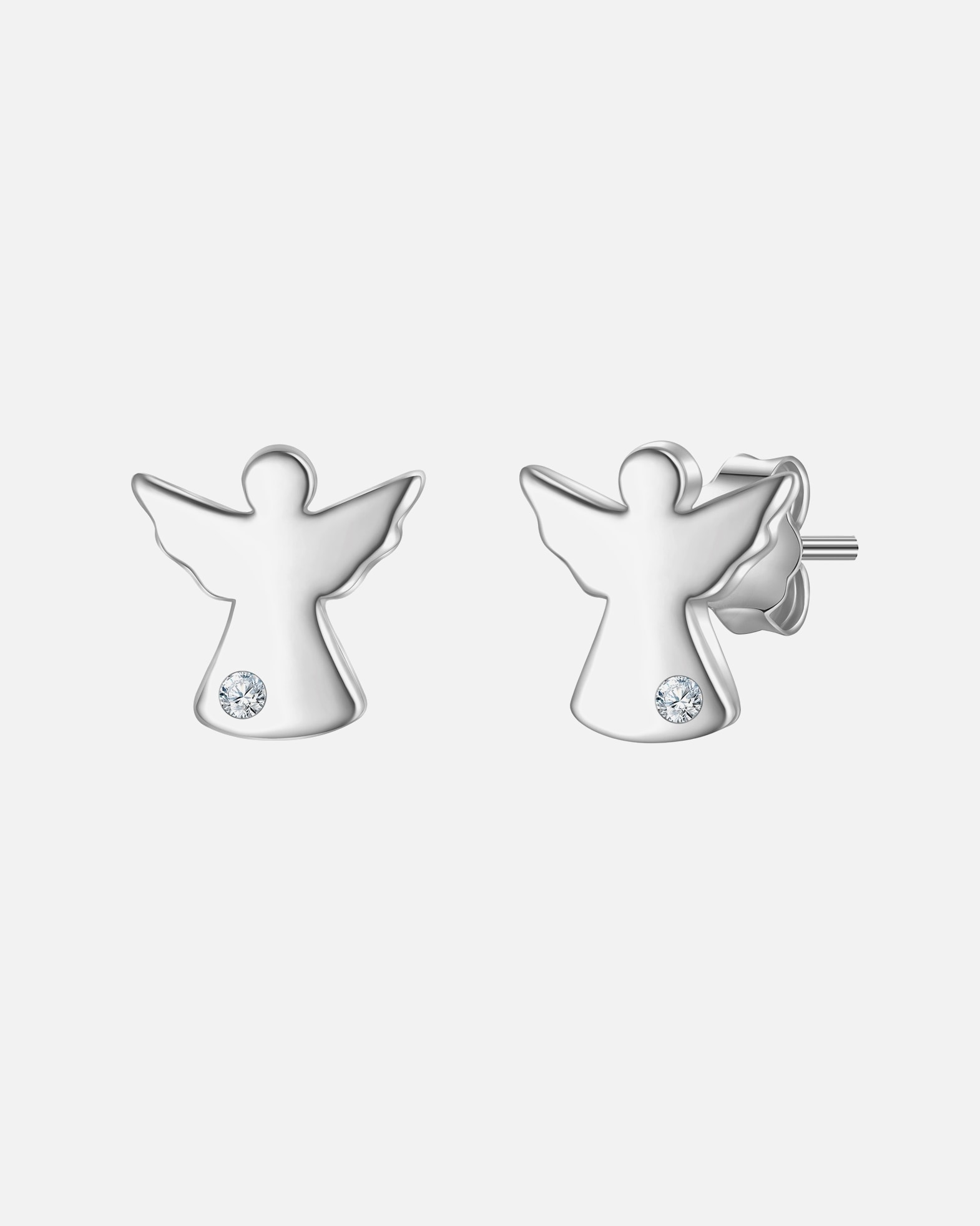 Boucles d'oreilles pour Femme Glanzstücke München Boucles d'oreilles Ange en Argent Sterling en argent avec Diamant de Synthèse 7,8 mm