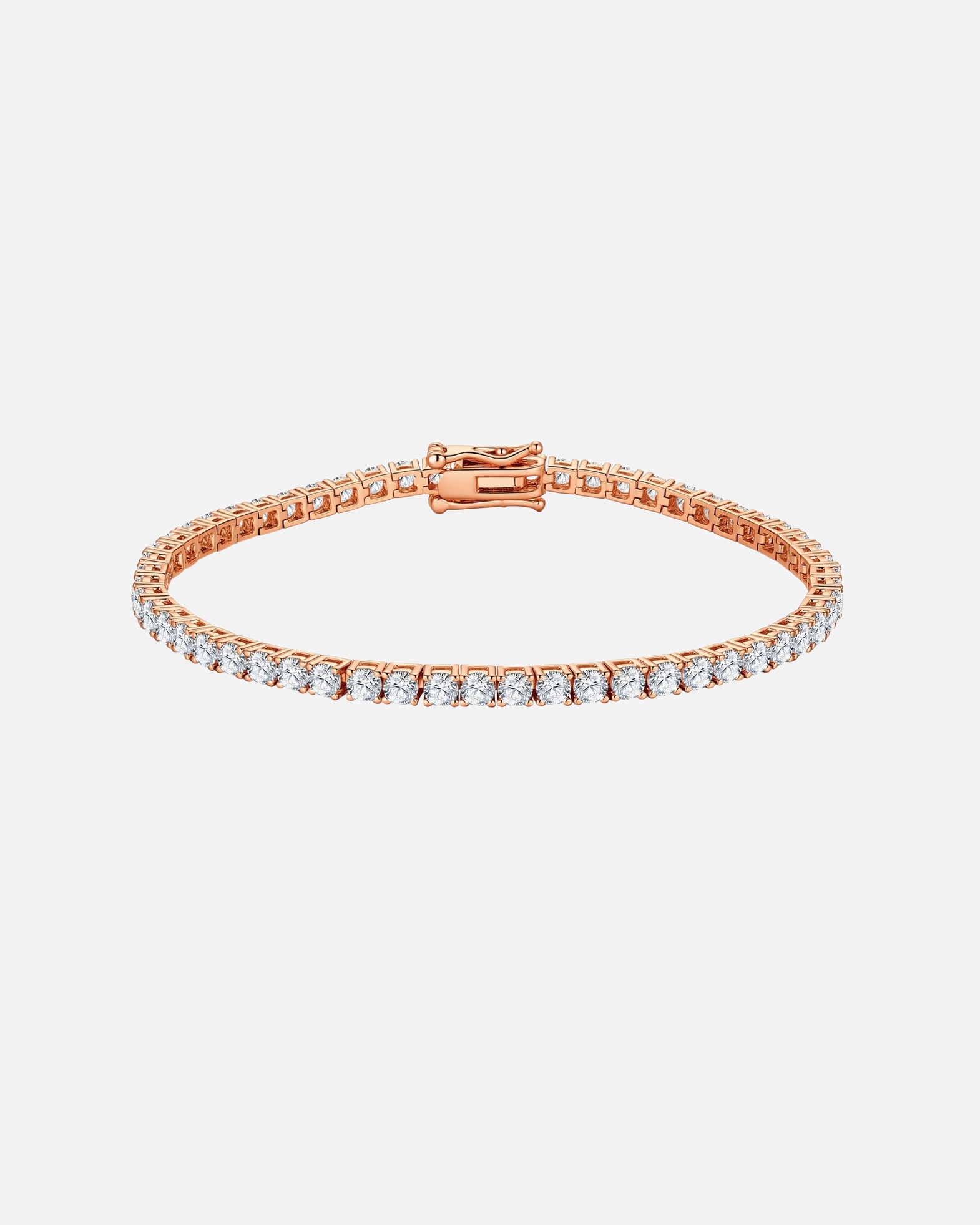 Bracelet pour Femme Lulu & Jane Bracelet en laiton en Or rose avec Zirconium 21 cm