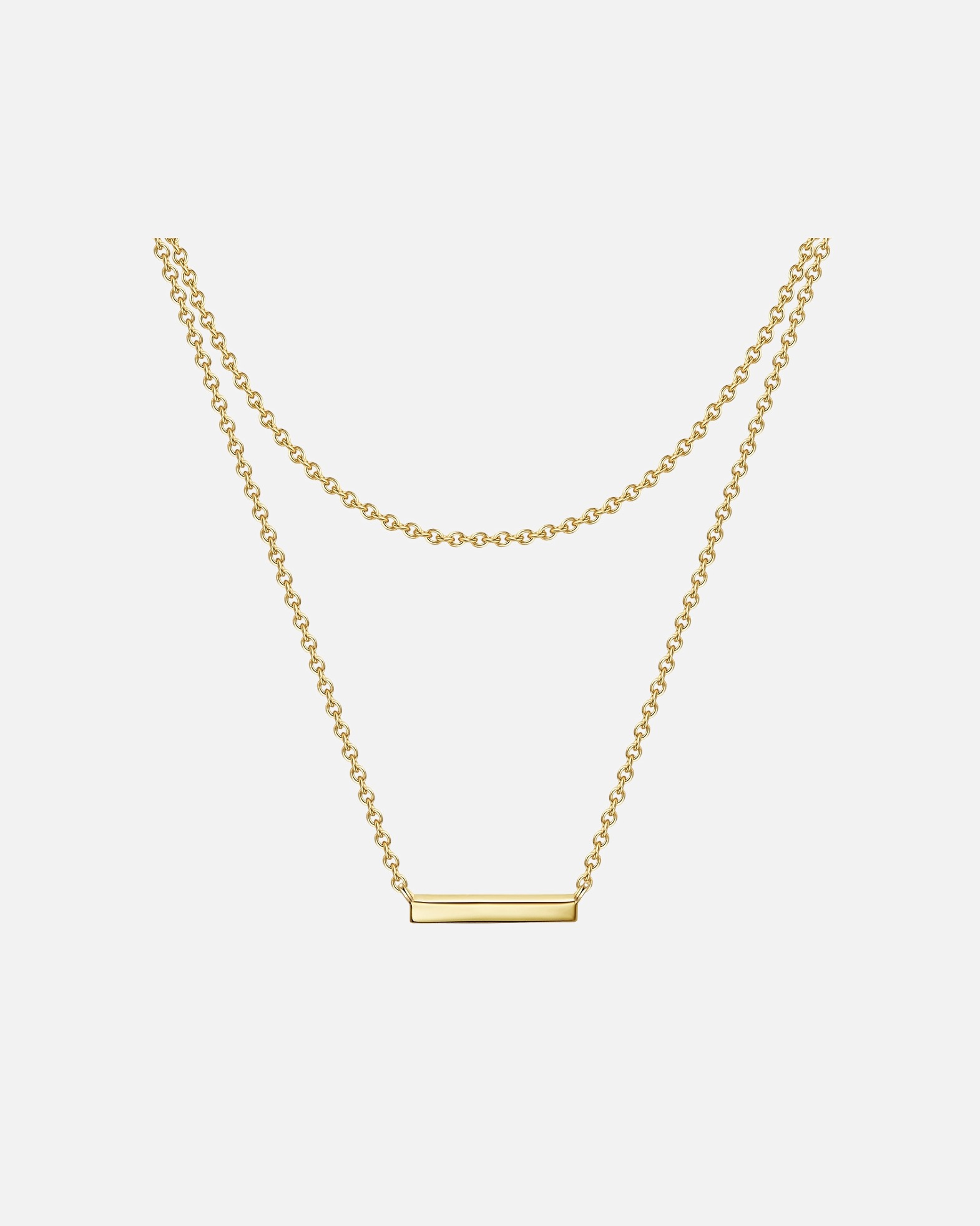 Collier pour Femme Collier en argent Argent sterling en Or jaune Chaîne de base 42,0/36,0 cm + rallonge d