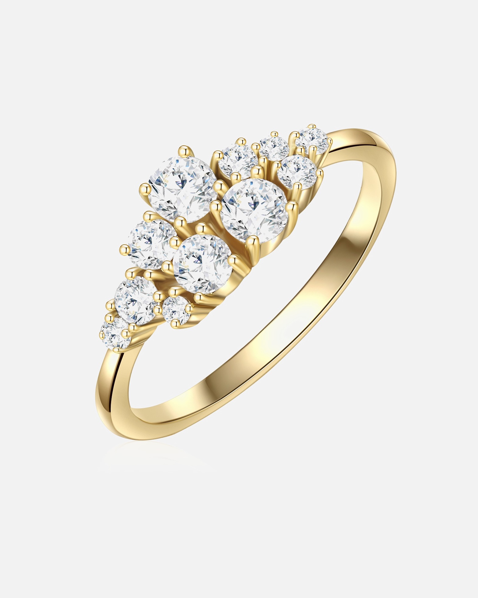 Bague pour Femme Glanzstücke München Bague en argent Argent sterling Oxyde de zirconium (CZ) en Or jaune 50