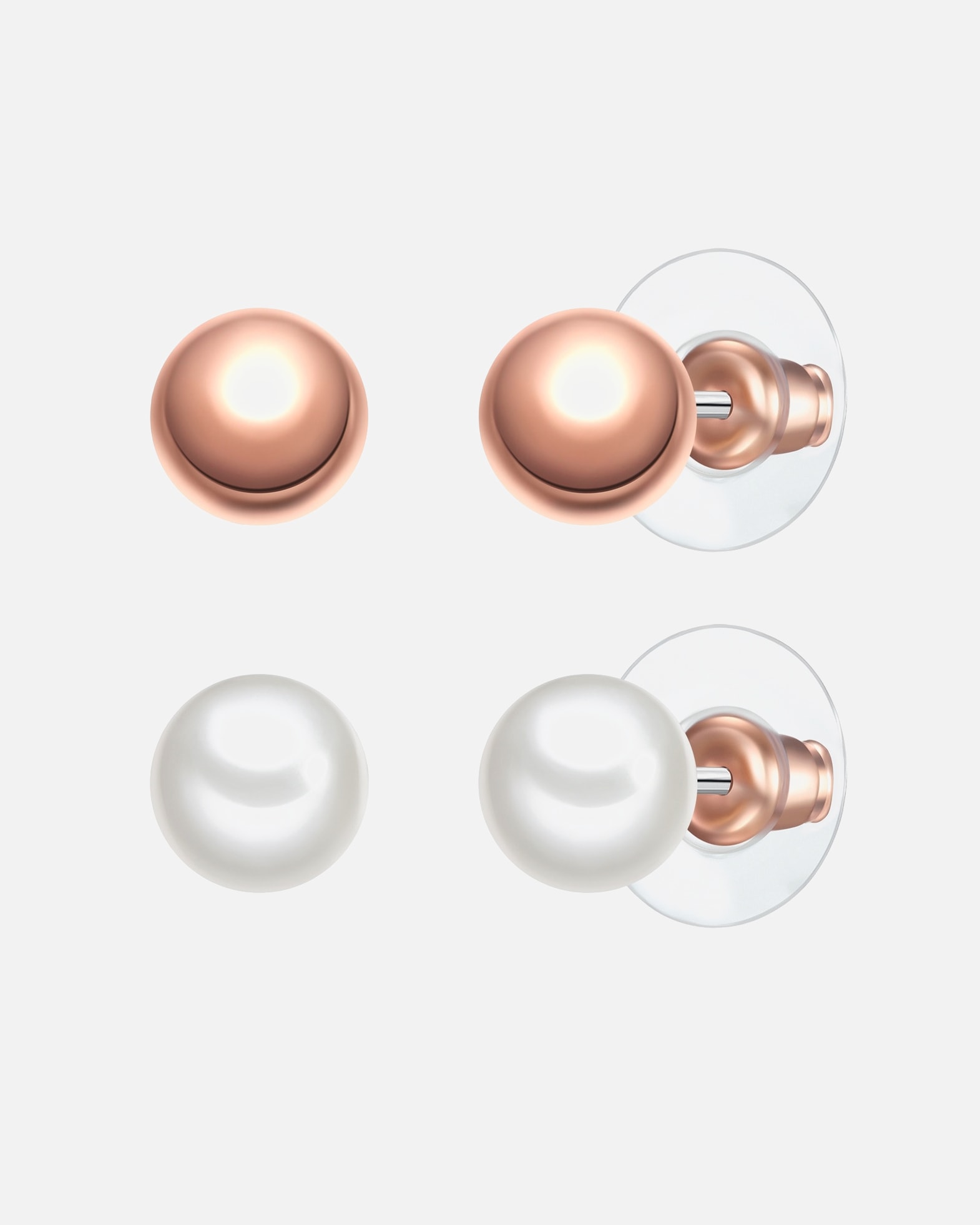 Parure de bijoux pour Femme Yokoamii Ensemble (lot de 2 paires de boucles) en Alliage de fer en Argent 8,0/8,0 mm