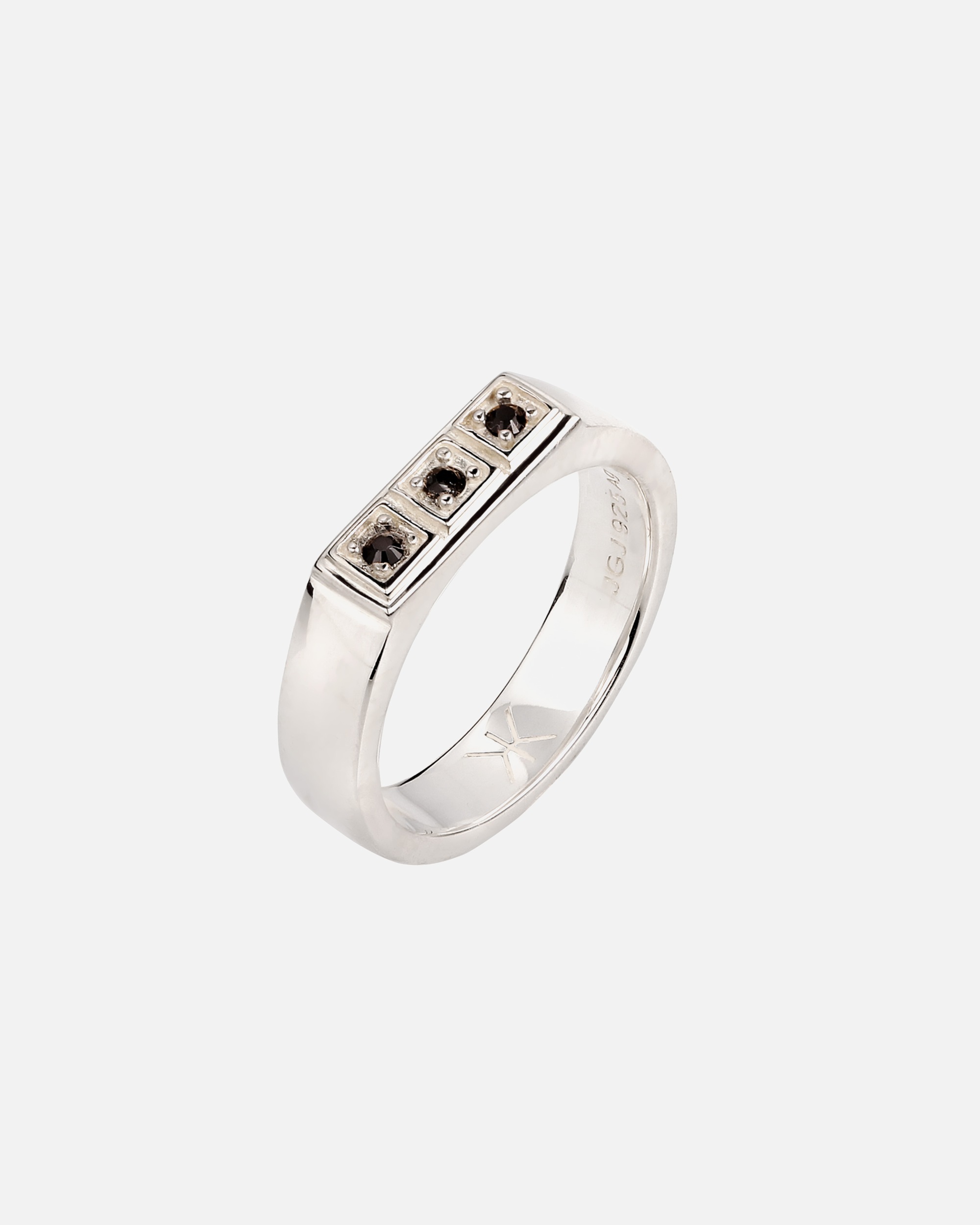 Bague pour Homme KUZZOI Bague homme Swarovski Crystals noir 925 Sterling Silver 54