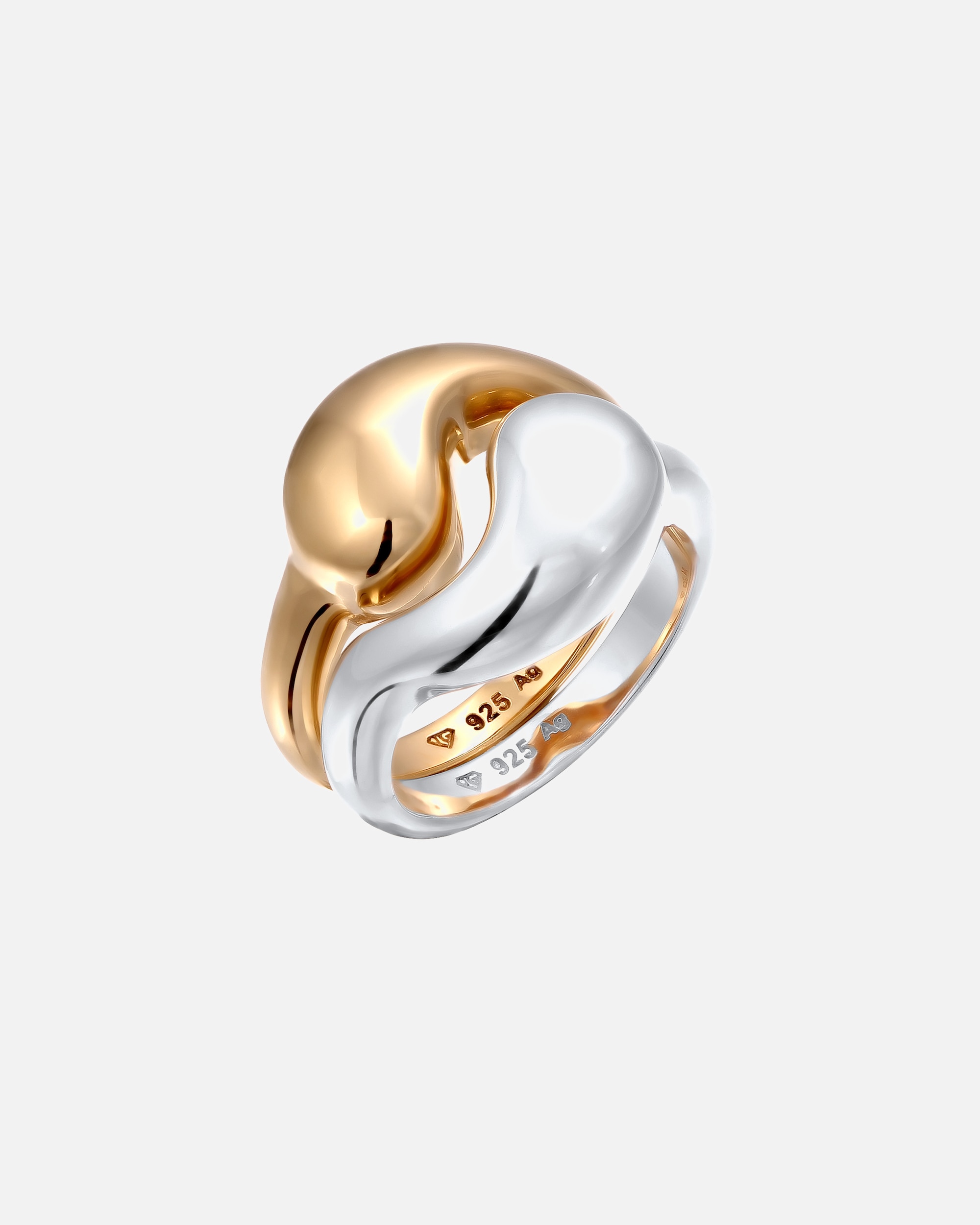 Bague pour Femme Elli Ying Yang 925 argent sterling doré 56