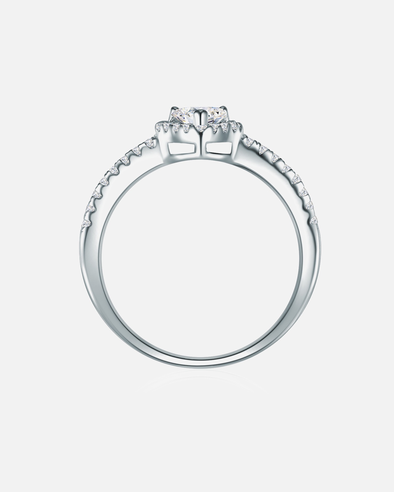 Bague pour Femme Trilani Bague en argent Coeur Argent sterling Oxyde de zirconium (CZ) en Argent 54