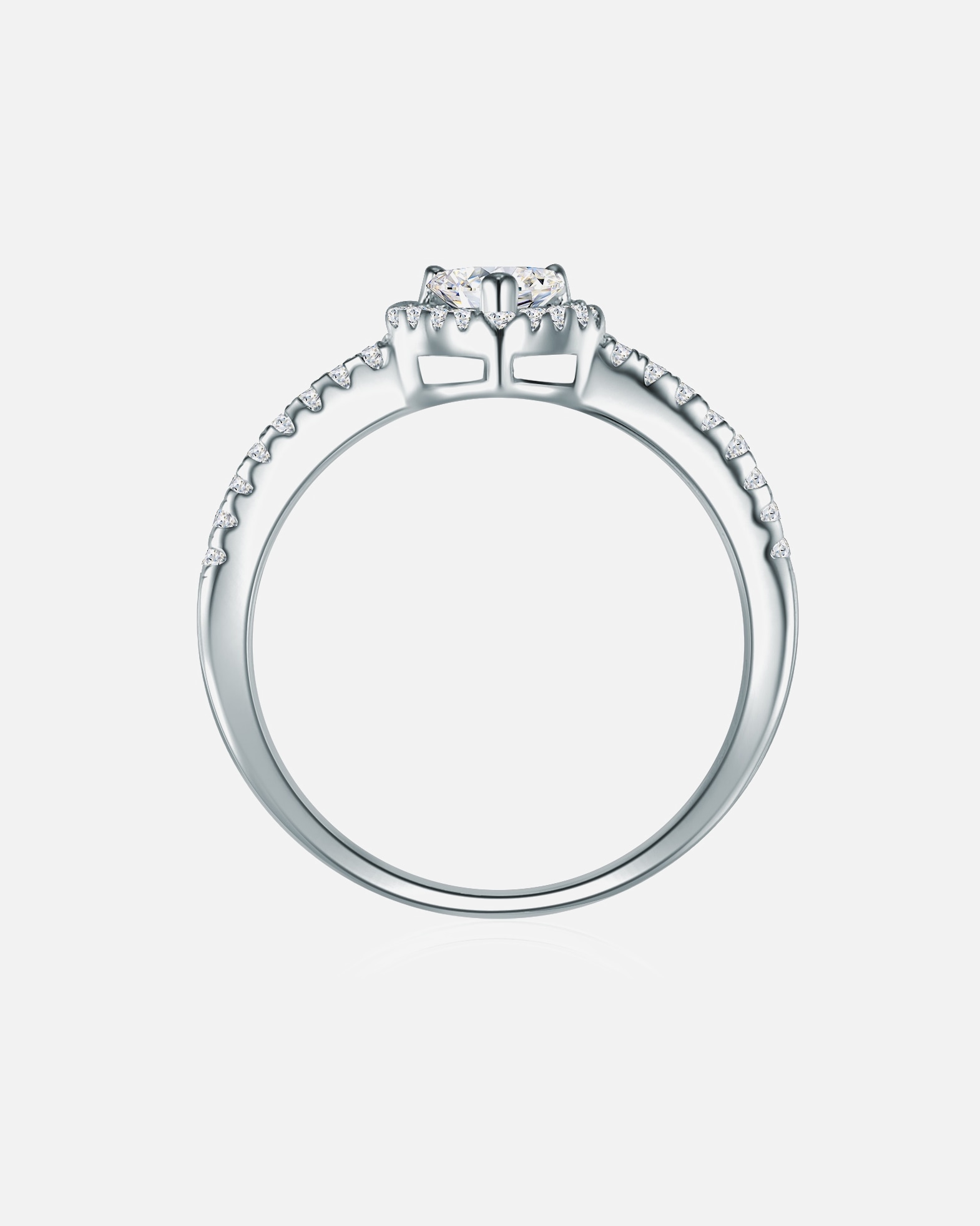 Bague pour Femme Trilani Bague en argent Coeur Argent sterling Oxyde de zirconium (CZ) en Argent 52