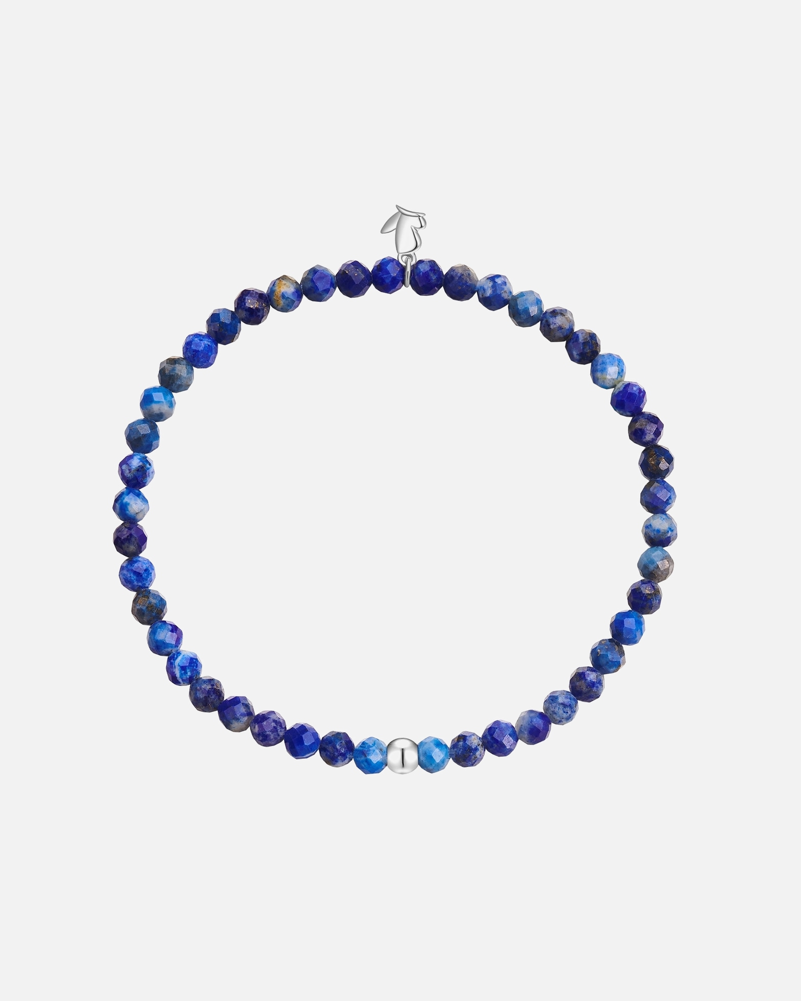 Bracelet pour Femme Glanzstücke München Bracelet en pierre précieuse en acier inoxydable en argent avec lapis-lazuli 17,0 cm