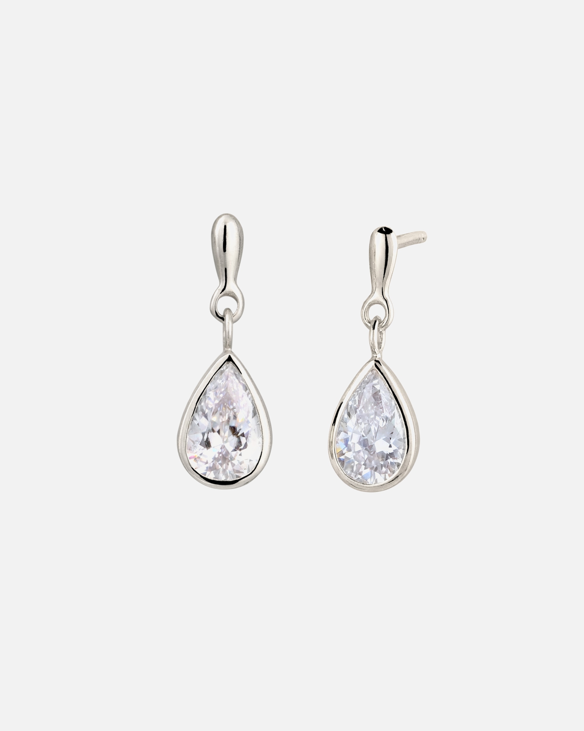 Boucles d'oreilles pour Femme Elli PREMIUM Clou d'oreille Goutte Zirconia Blanc 925 Sterling Silver silberfarben