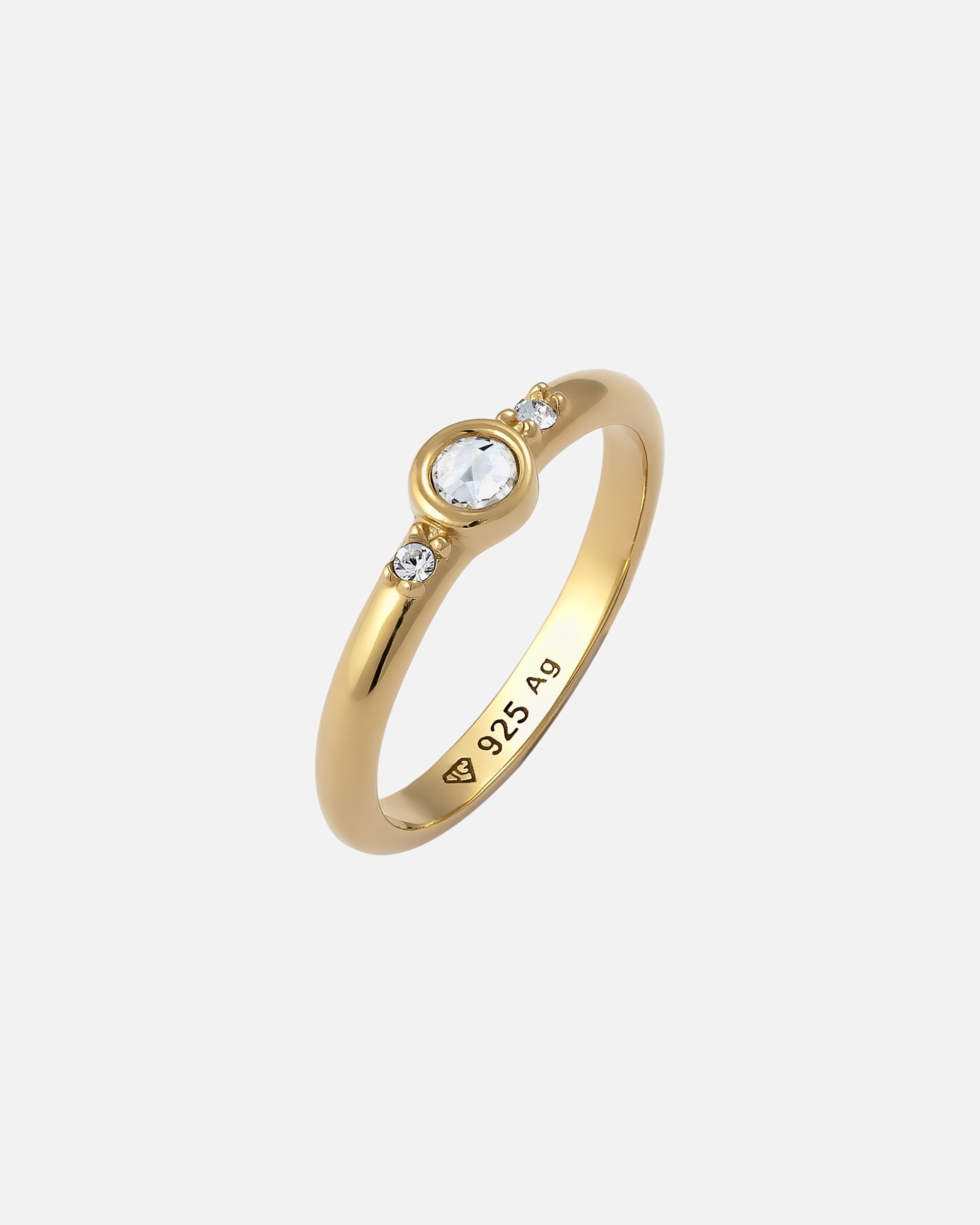 Bague pour Femme Elli Bague Cristaux Verre Blanc 925 Argent Sterling 54