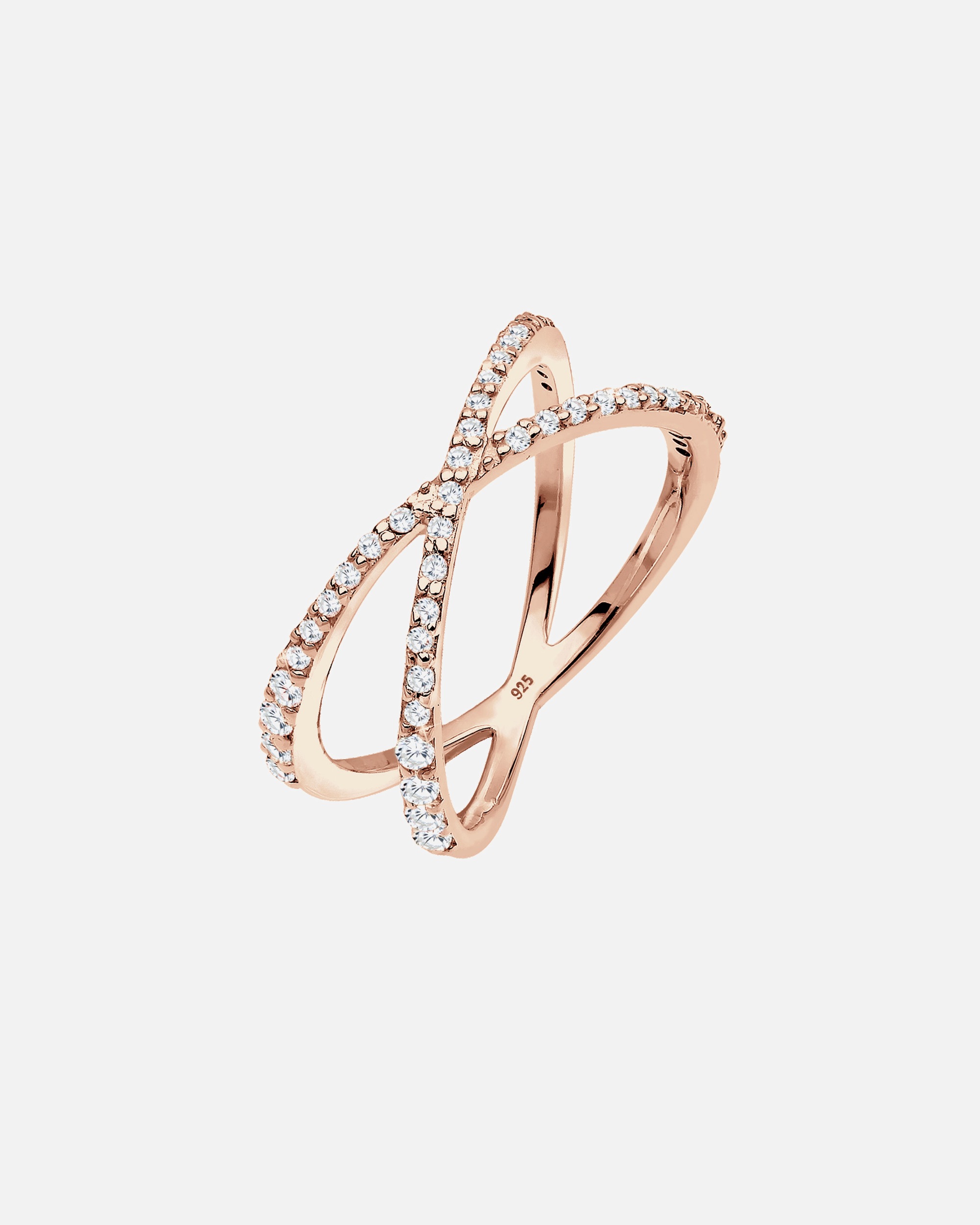 Bague pour Femme Elli Femmes Enroulement X avec Cristaux de Zirconium en Argent Sterling 925 56