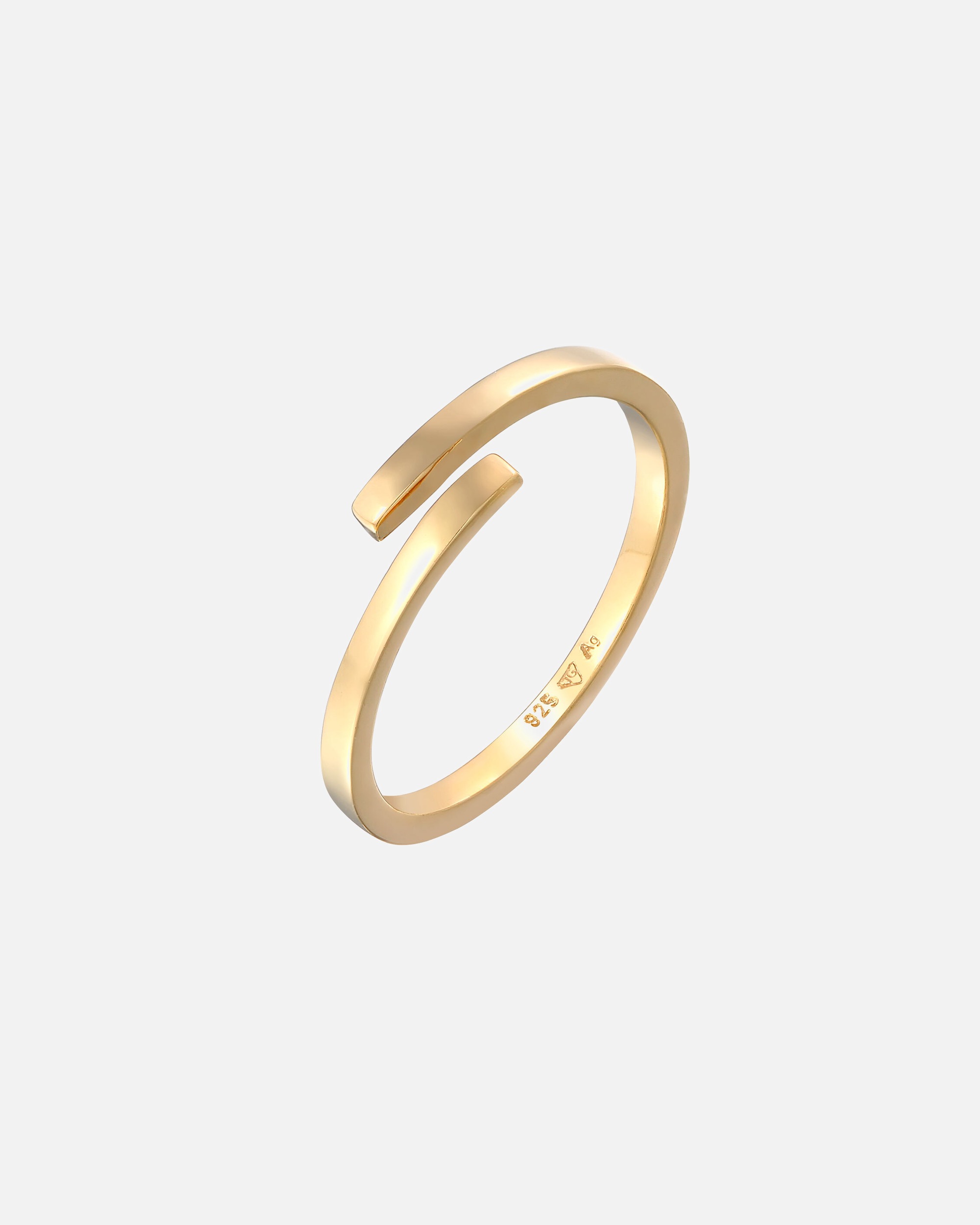 Bague pour Femme Elli Wickelring Offen Statement Geo 925 Silber goldfarben