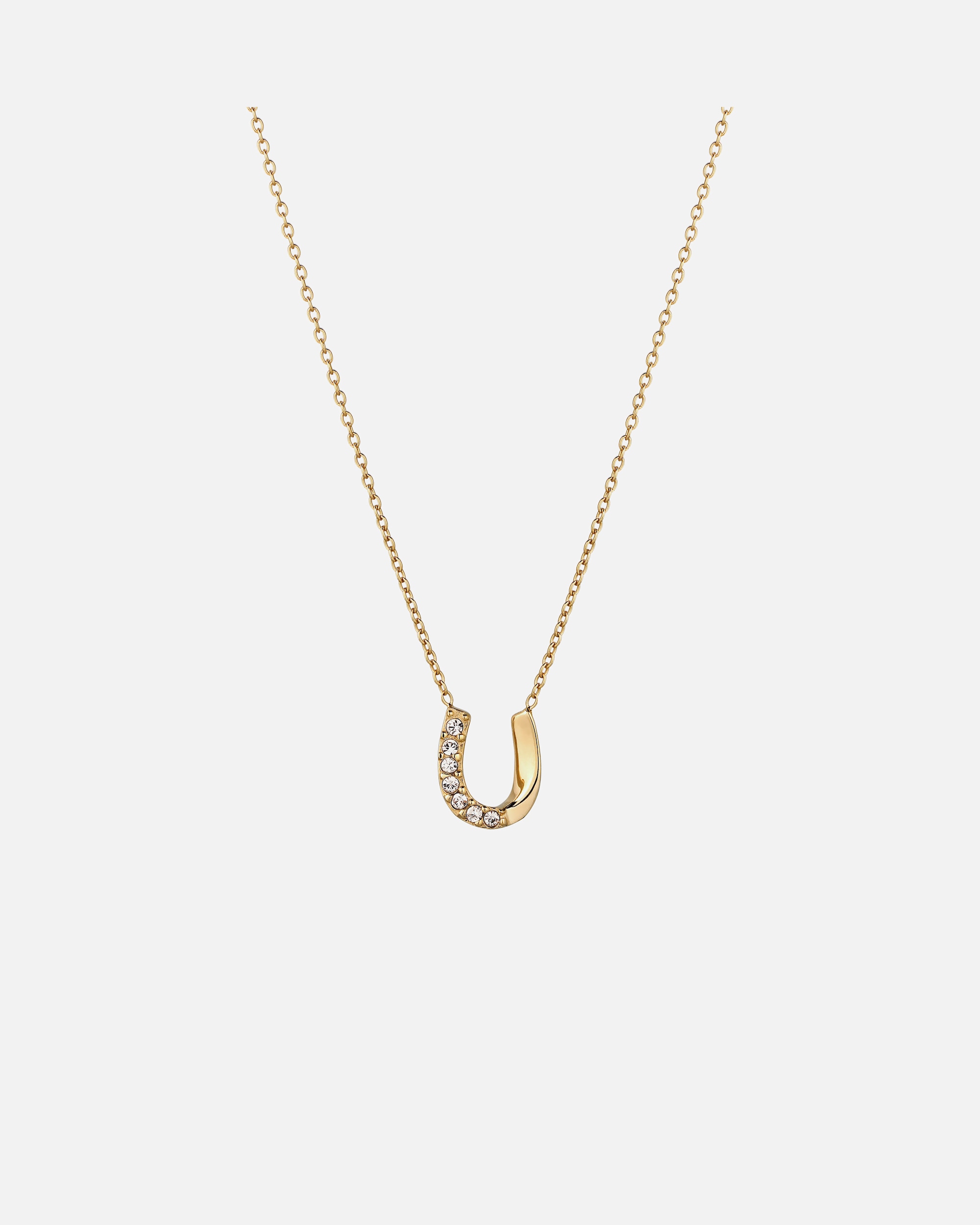 Collier pour Femme Elli Collier court avec pierre Fer à cheval Blanc 925 Sterling Silver goldfarben