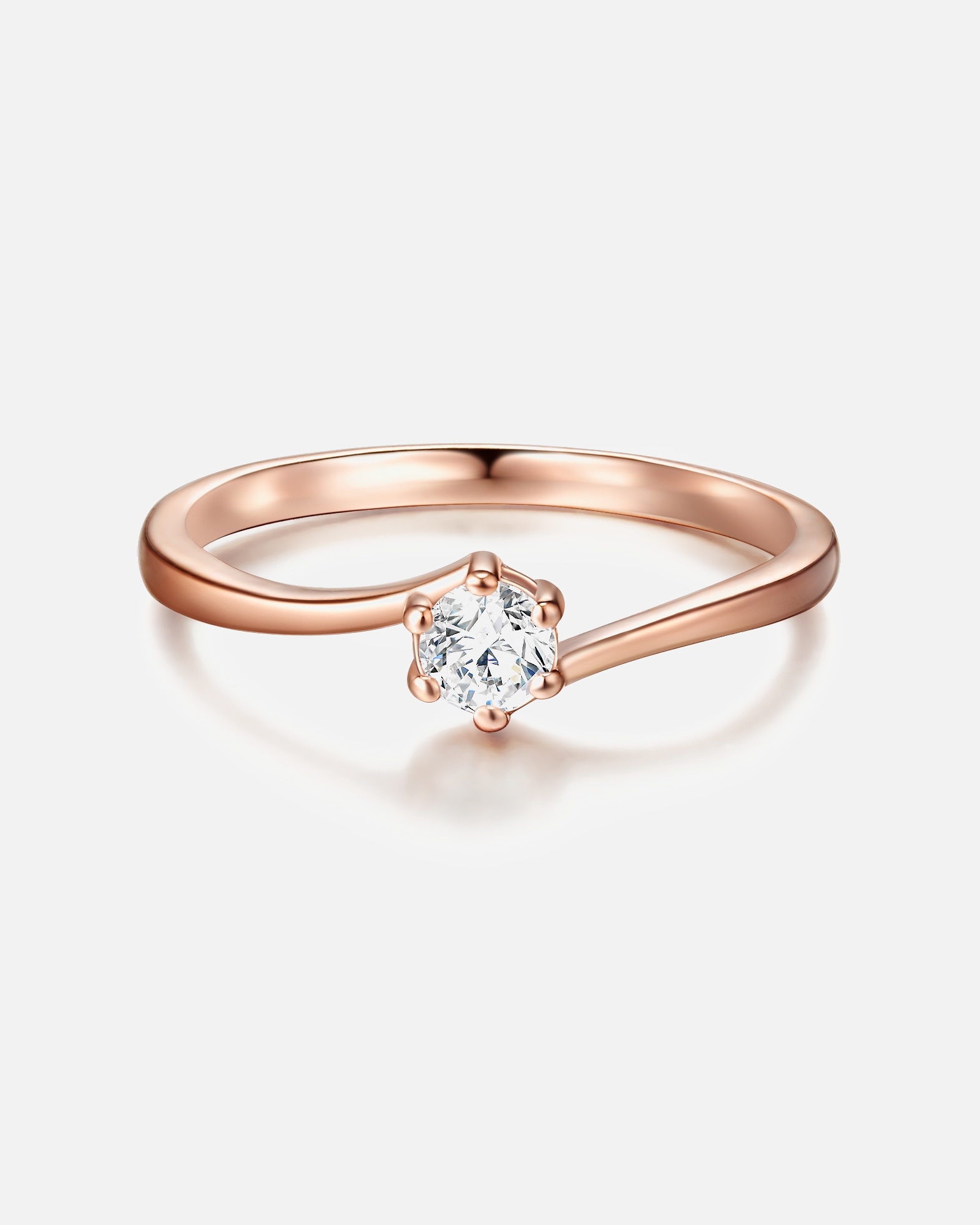 Bague pour Femme Trilani Bague en argent Argent sterling Oxyde de zirconium (CZ) en Or rose 52