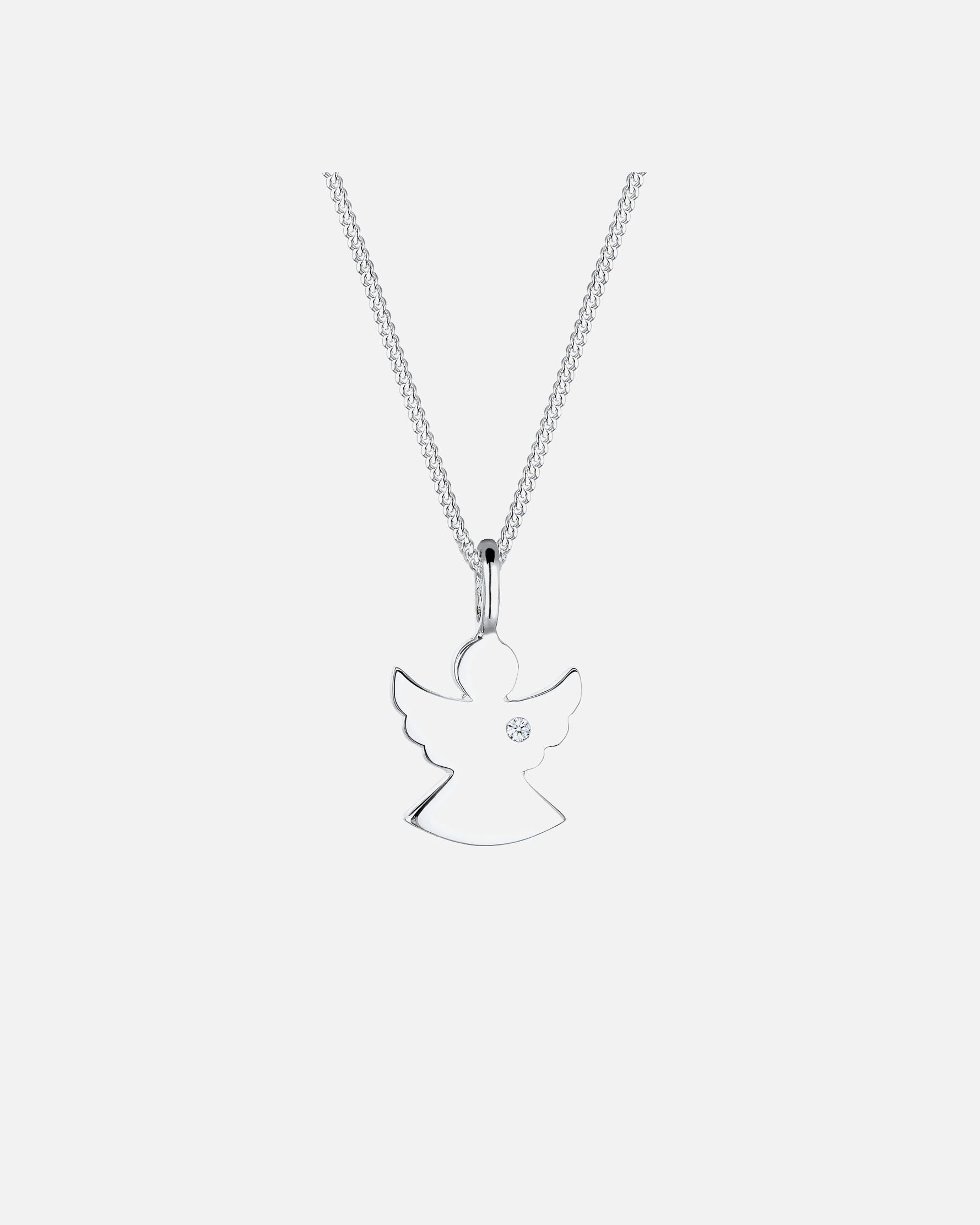 Collier pour Femme Elli DIAMONDS Femme Pendentif Ange Filigrane avec Diamant (0.02 ct.) en Argent Sterling 925 45