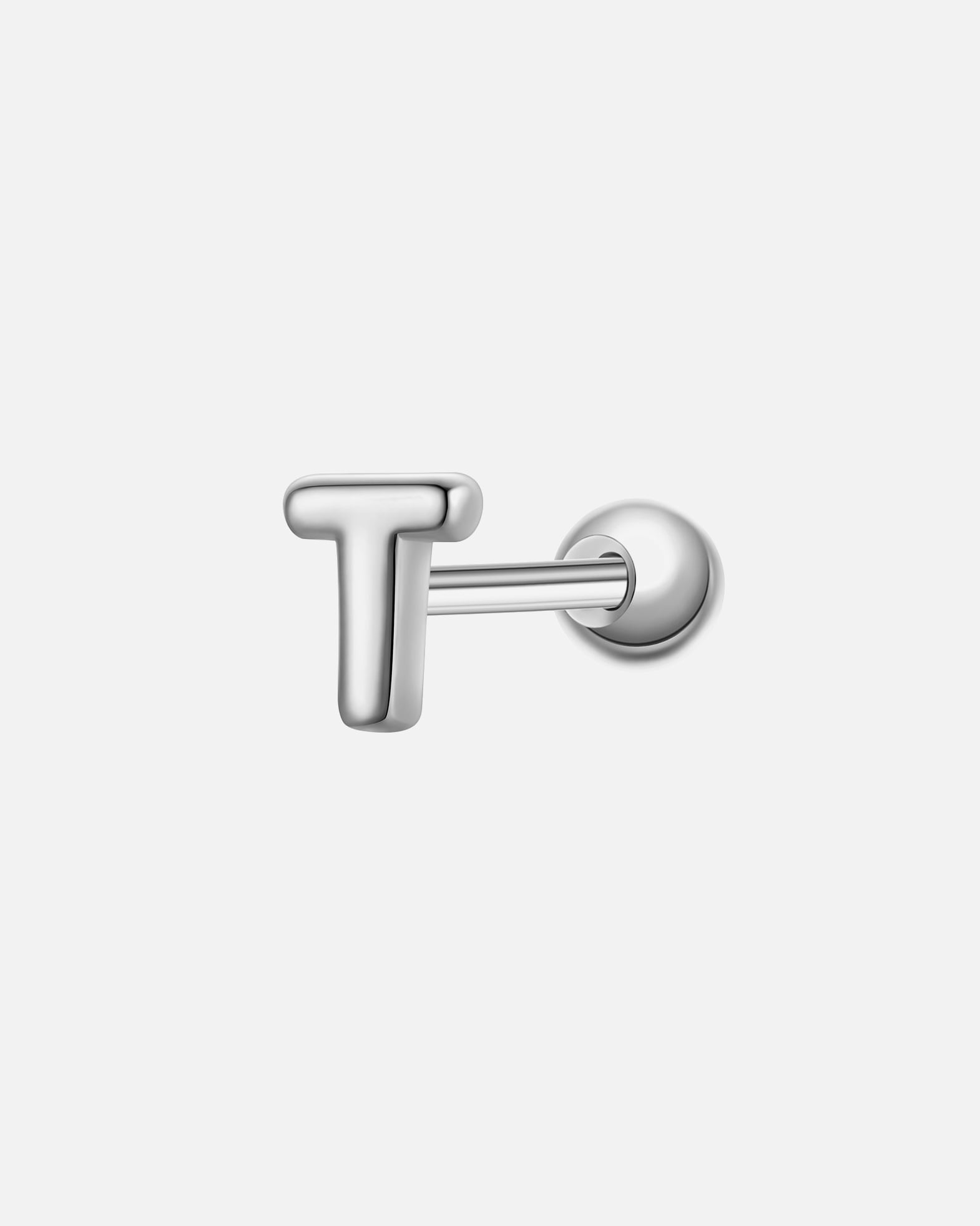 Boucles d'oreilles pour Femme Glanzstücke München Piercing Lettre T en argent sterling en argent 4,4 mm