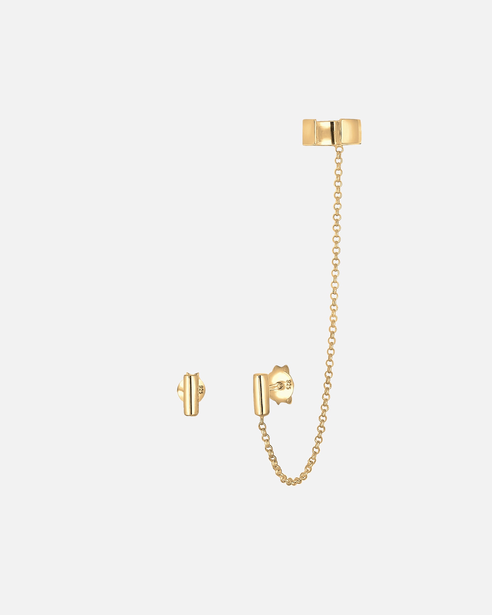 Boucles d'oreilles pour Femme Elli Pince earcuff asymétrique minimaliste géo 925 Argent goldfarben