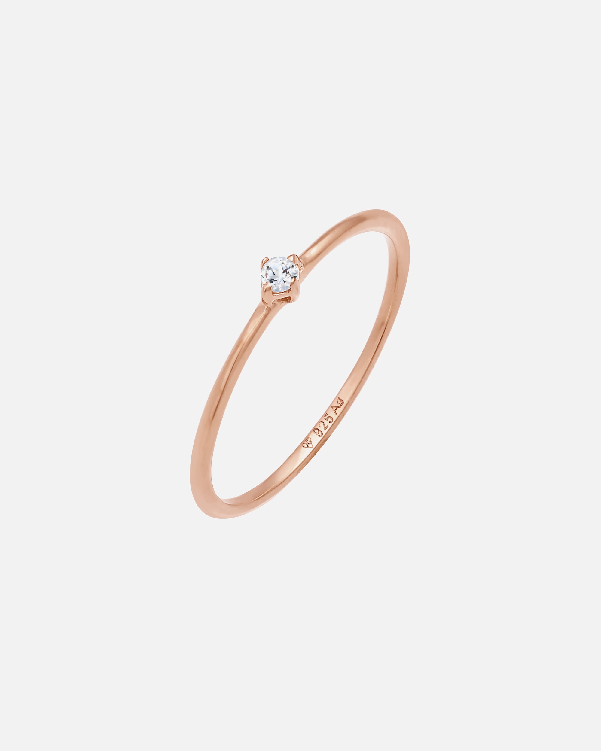Bague pour Femme Elli PREMIUM Bague empilable topaze solitaire 925 Argent Plaqué Or 54