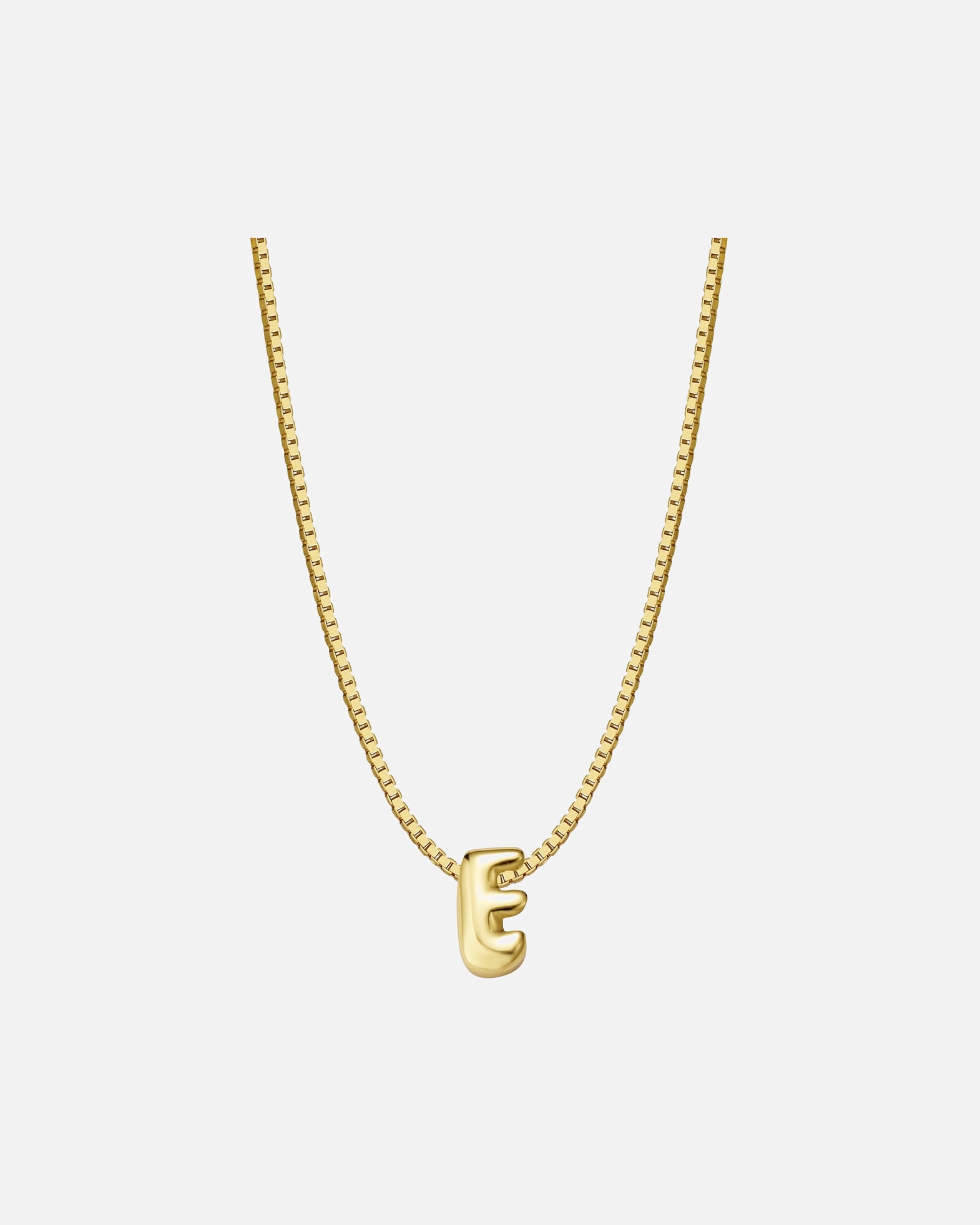 Collier pour Femme Glanzstücke München Collier Lettre E en Argent Sterling en or jaune 40,0 cm Basiskette + 5,0 cm Verlängerung