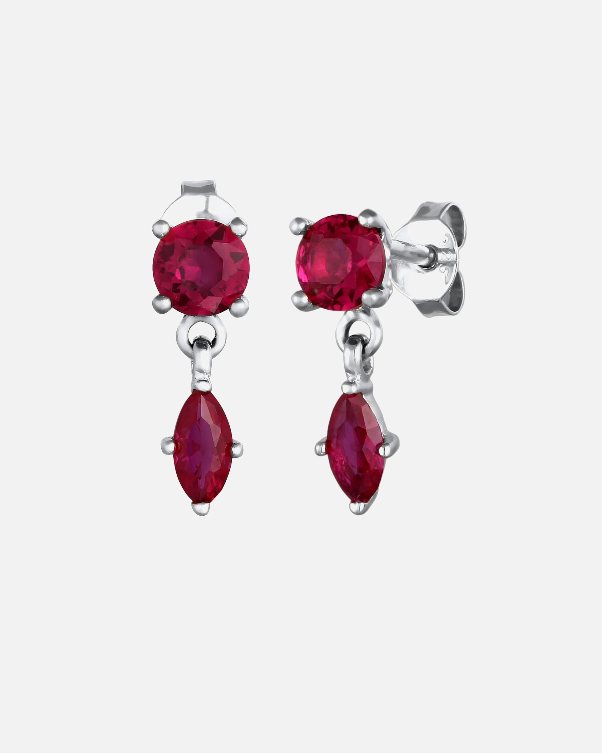 Boucles d'oreilles pour Femme Elli PREMIUM Clous d'oreille Cercle Rubis Ruby 925 Sterling Silver silberfarben