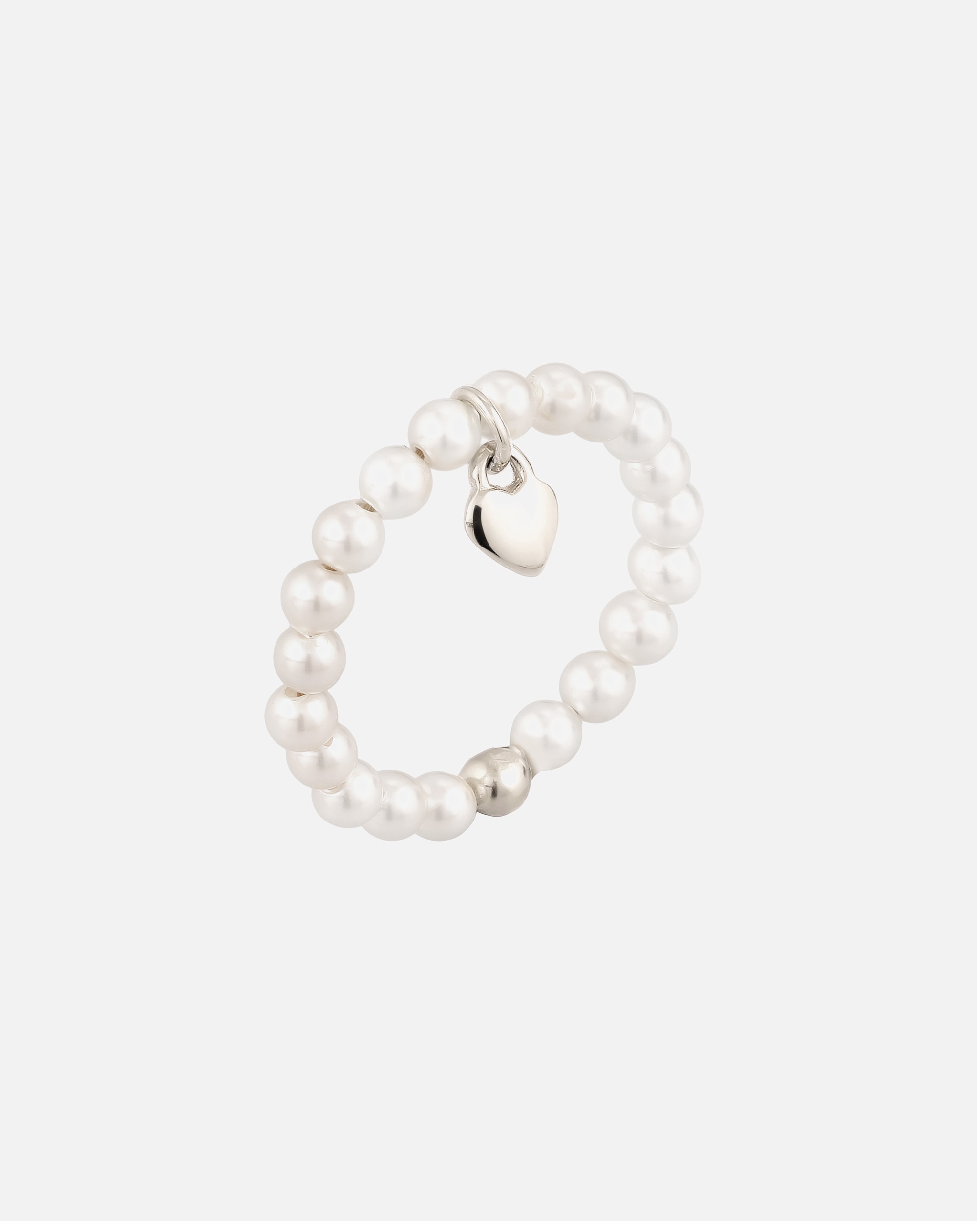 Bague pour Femme Elli Bague Cœur Swarovski Pearl Blanc 925 Sterling Silver Gold-plated 58