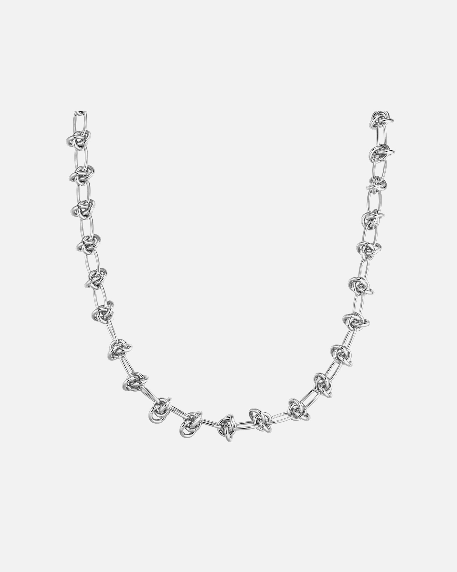 Collier pour Femme Yokoamii Collier en laiton argenté Chaîne de base 42,0 + rallonge de 5,0 cm
