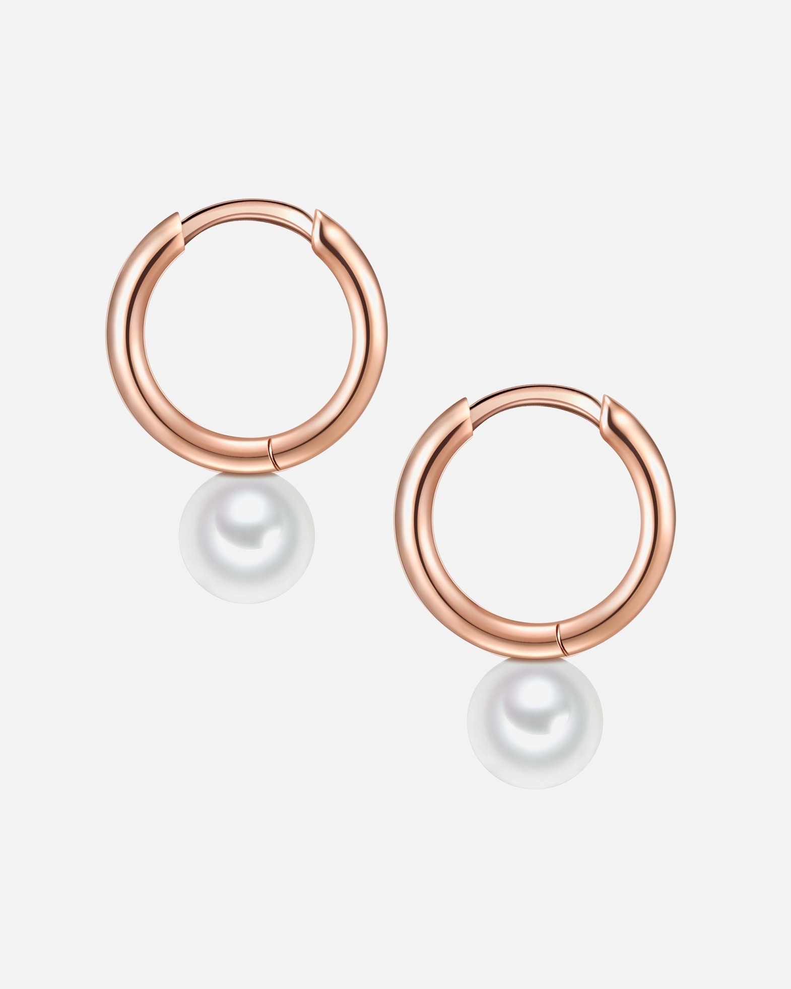 Créoles pour Femme Valero Pearls Boucles d'oreilles or rose