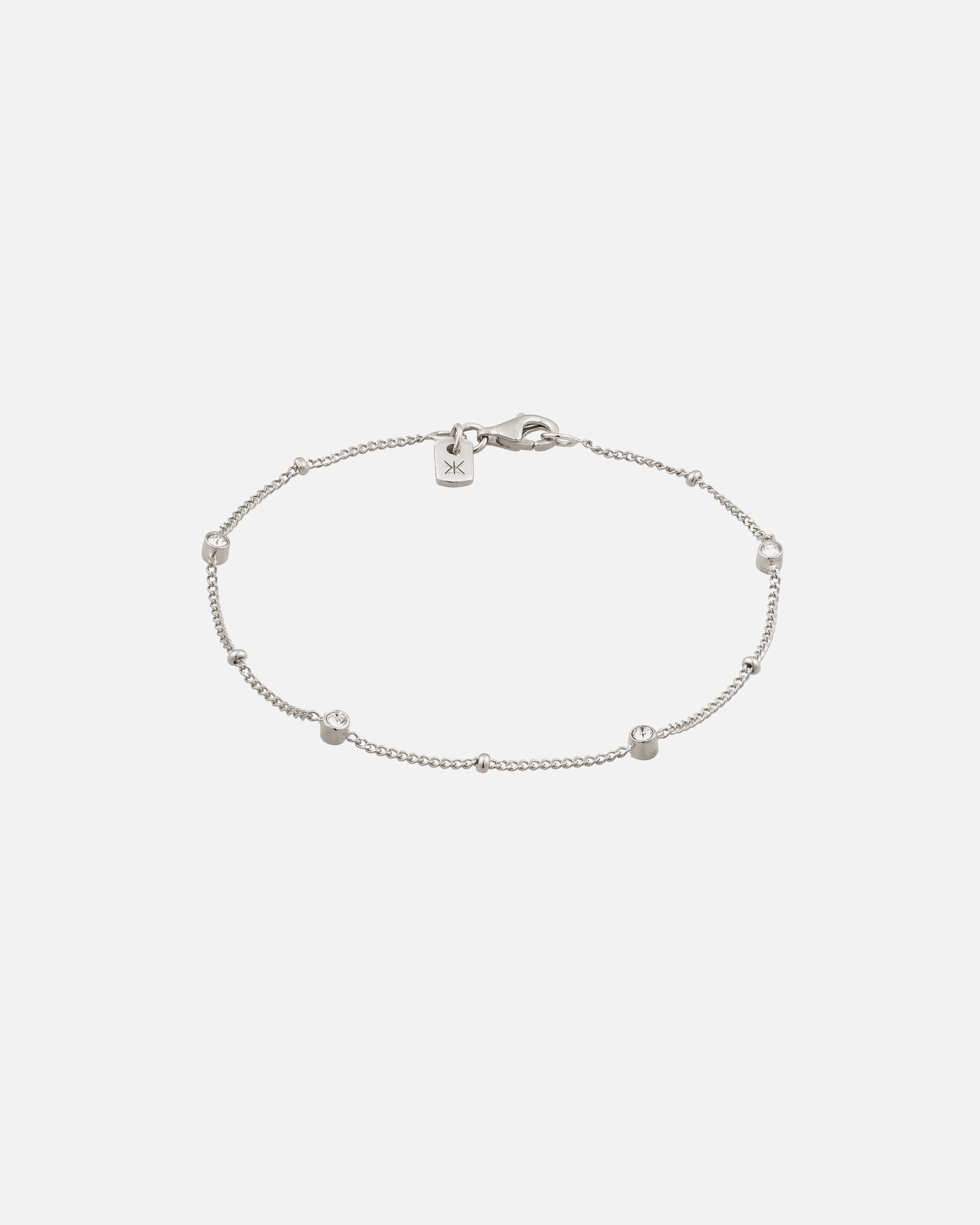 Bracelet pour Homme KUZZOI Bracelet argent Ball Cristaux de verre Blanc 925 Sterling Silver silberfarben