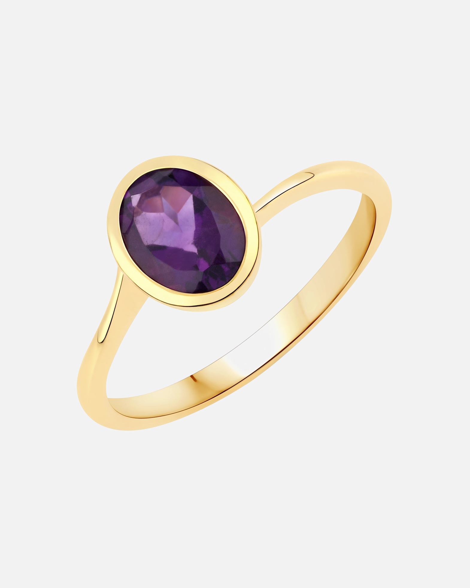 Bague pour Femme Rafaela Donata Bague Argent sterling Améthyste en Or jaune 56
