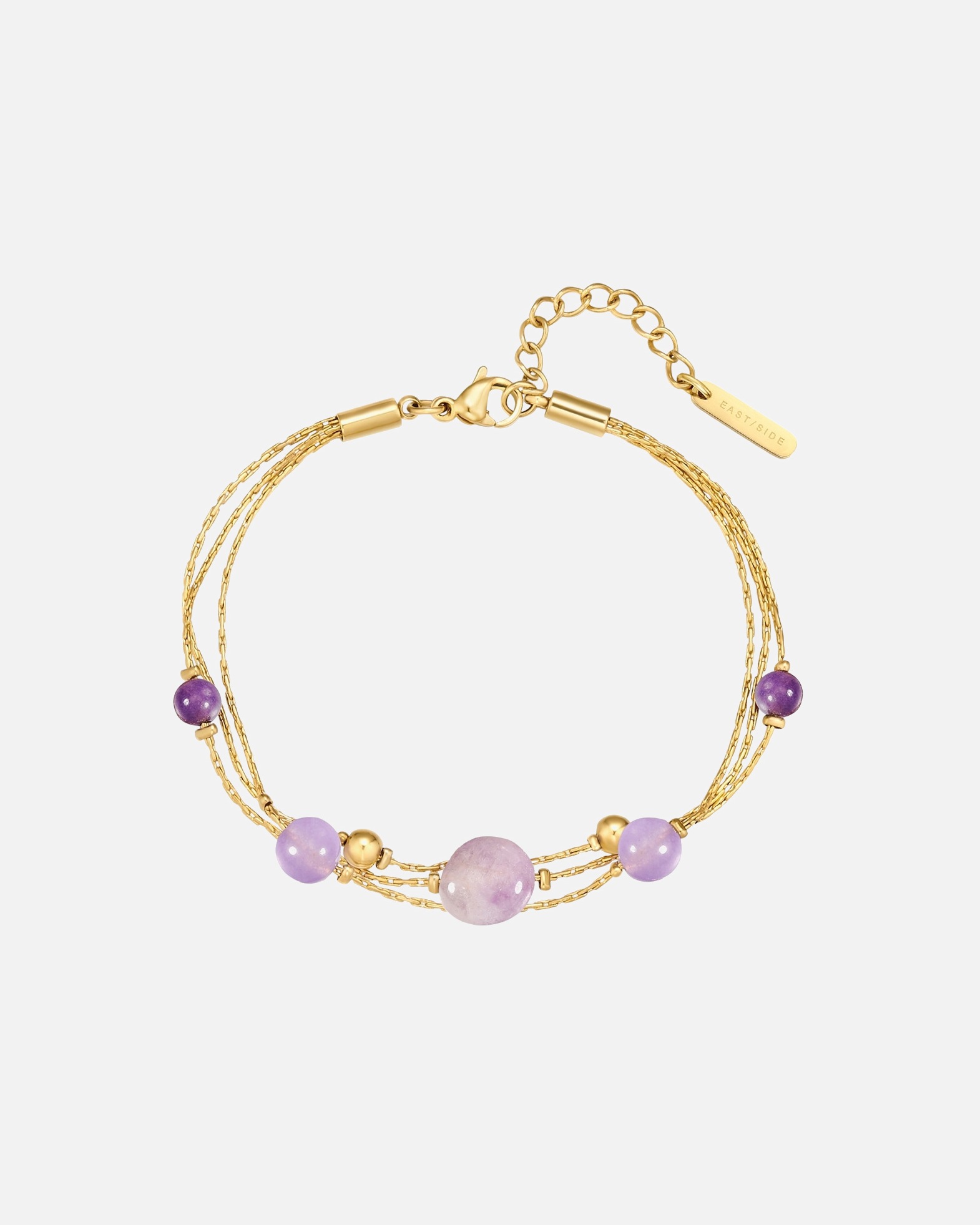 Bracelet pour Femme Eastside Bracelet en Acier inoxydable en Or jaune Longueur de base 17,0 + rallonge 3,0 cm