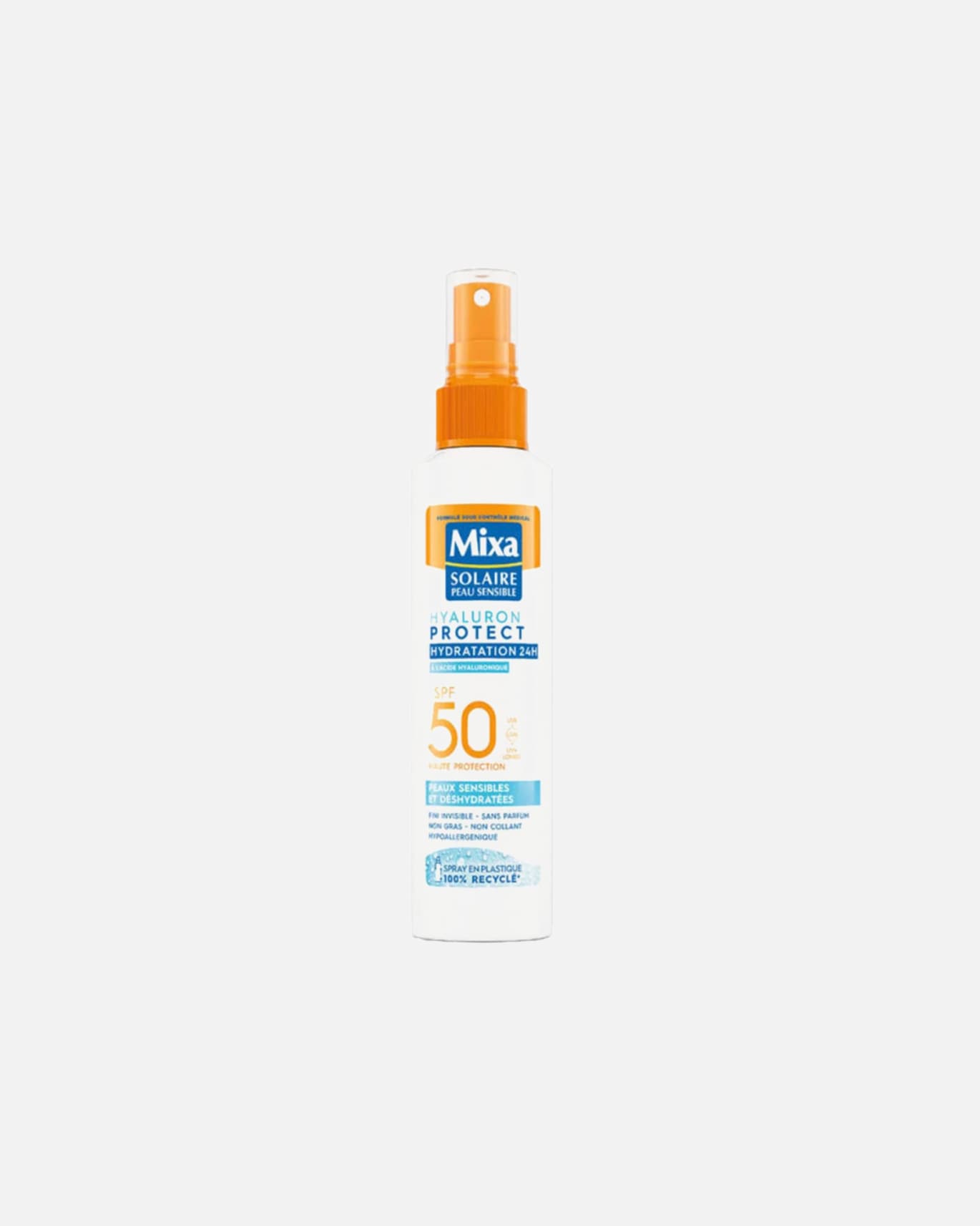Spray solaire pour Unisexe Mixa Spray Solaire Hyaluron Protect Hydratation 24H SPF50 150 ml
