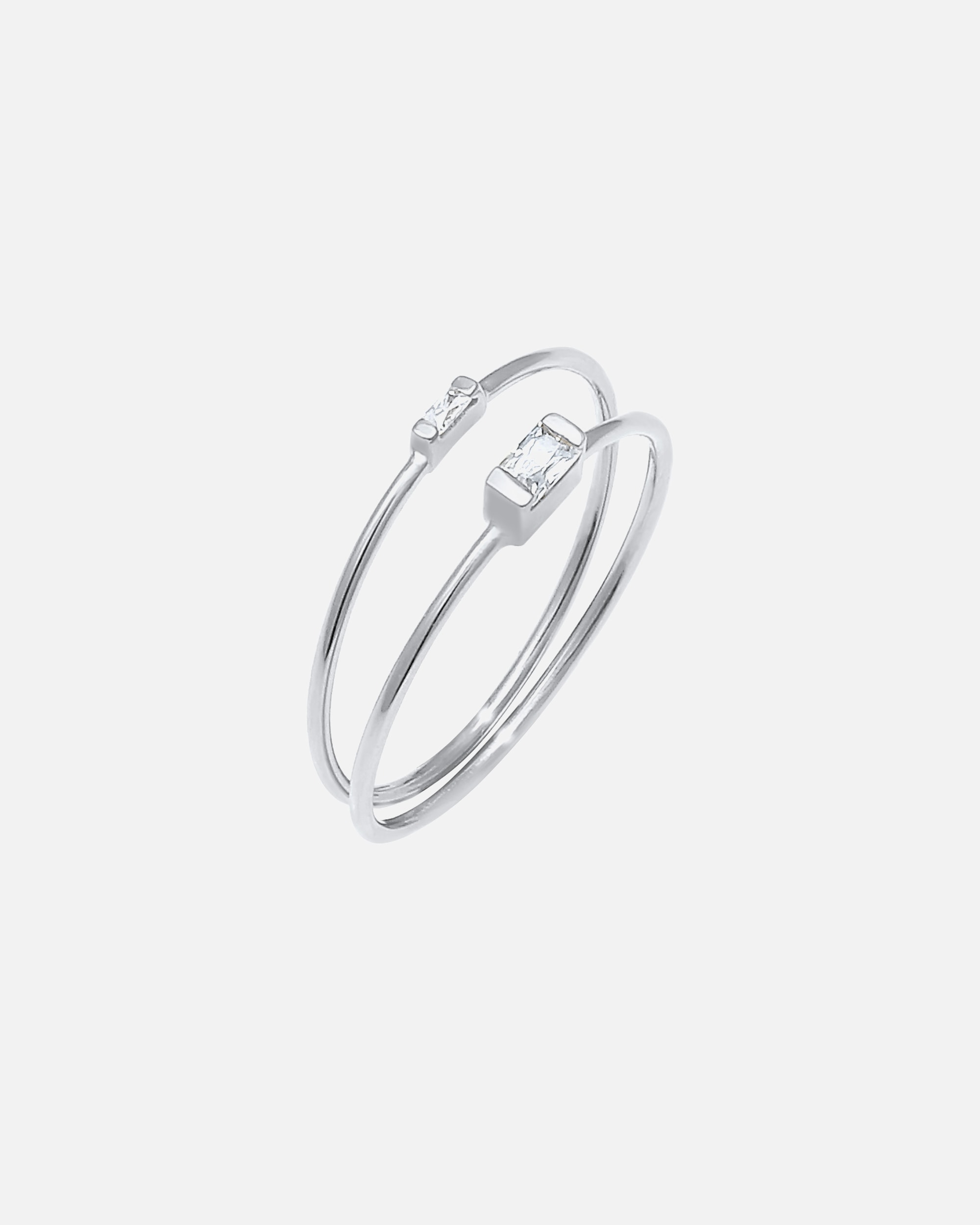 Bague pour Femme Elli Bague à empiler pour dames en filigrane minimal avec pierres de zircone en argent sterling 925 plaqué or 56