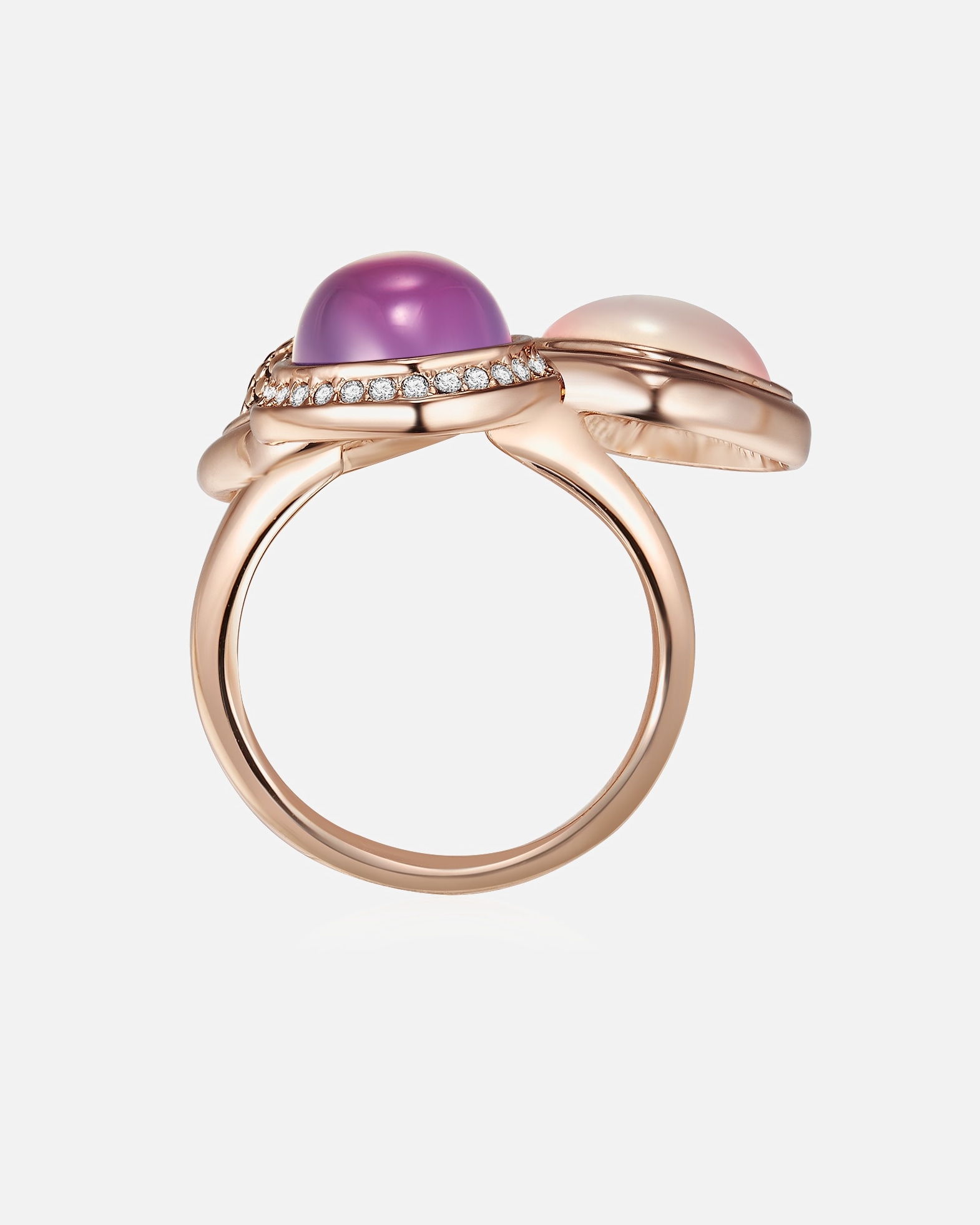 Bague pour Femme Lulu & Jane Bague Alliage de fer Verre en Or rose 50