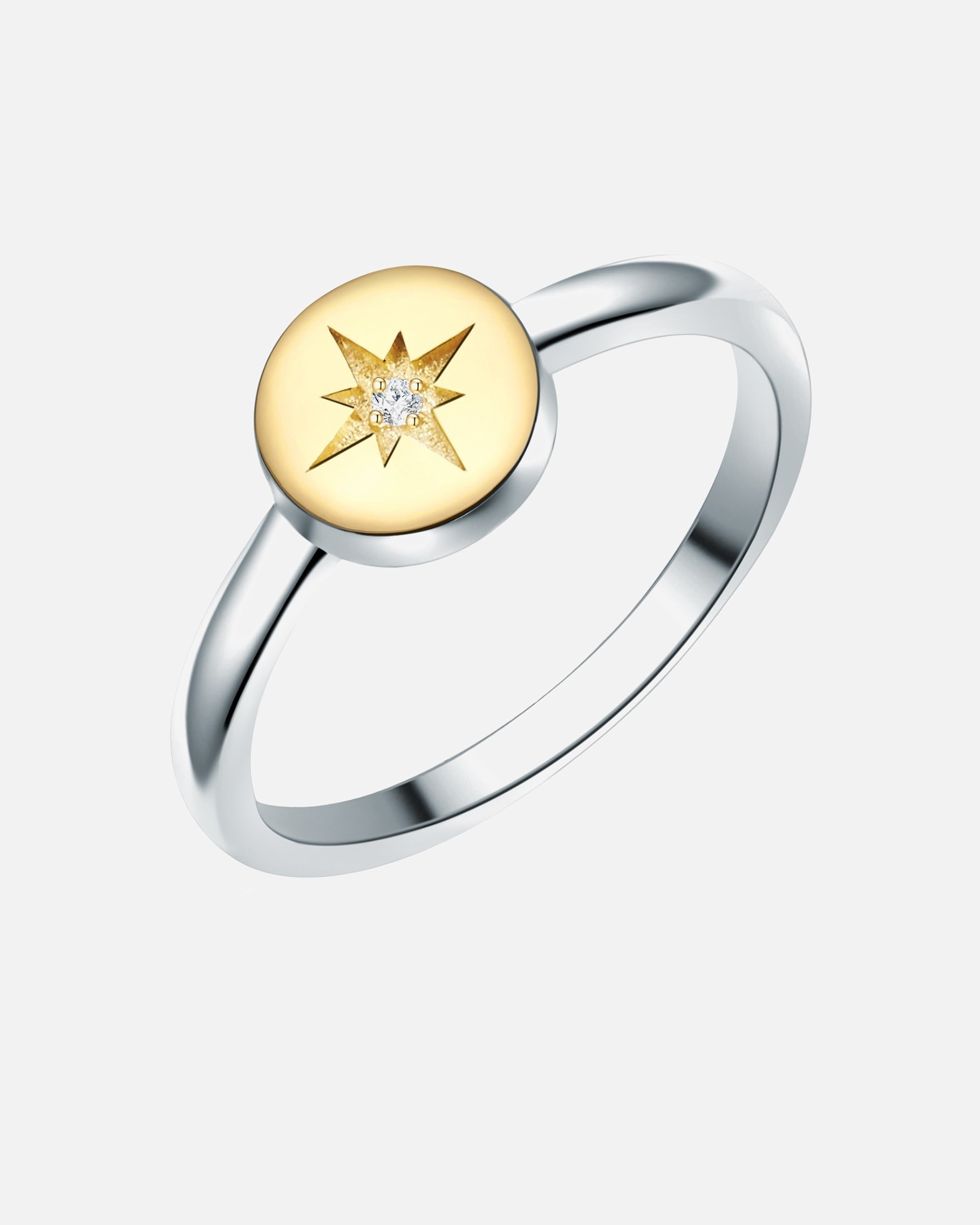 Bague pour Femme Lulu & Jane Bague Argent sterling Diamant en Argent/or jaune 52